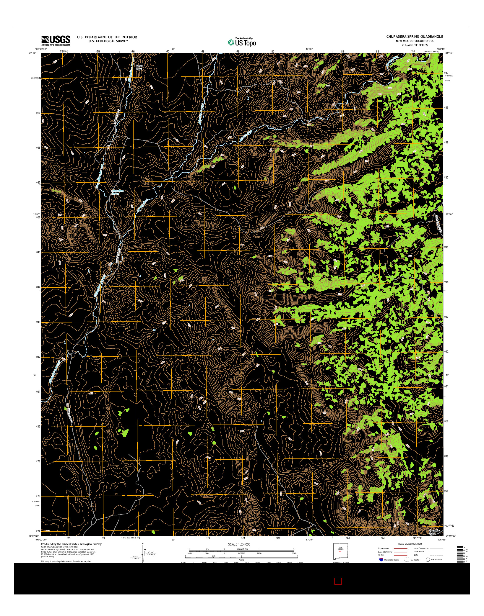 USGS US TOPO 7.5-MINUTE MAP FOR CHUPADERA SPRING, NM 2017