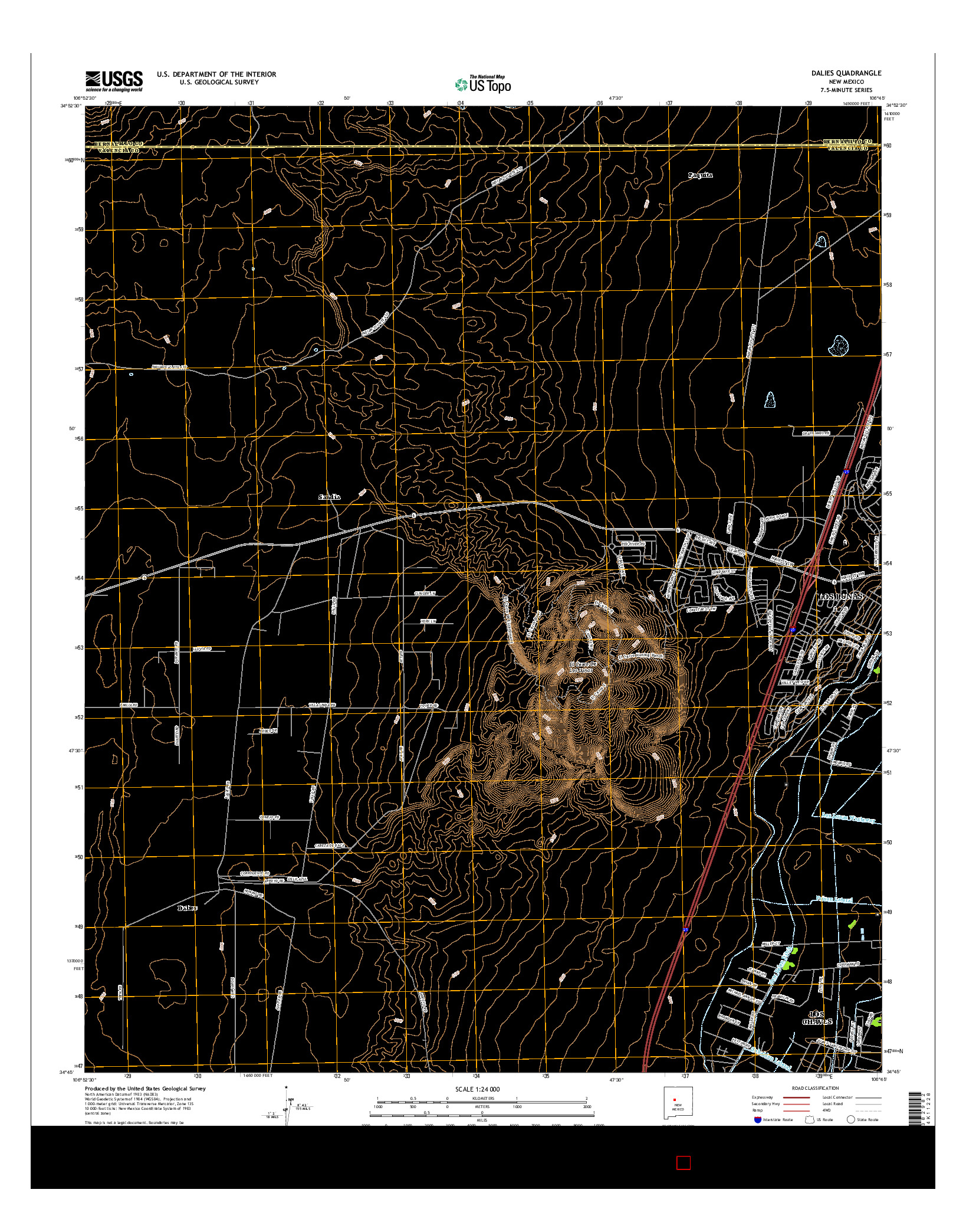 USGS US TOPO 7.5-MINUTE MAP FOR DALIES, NM 2017