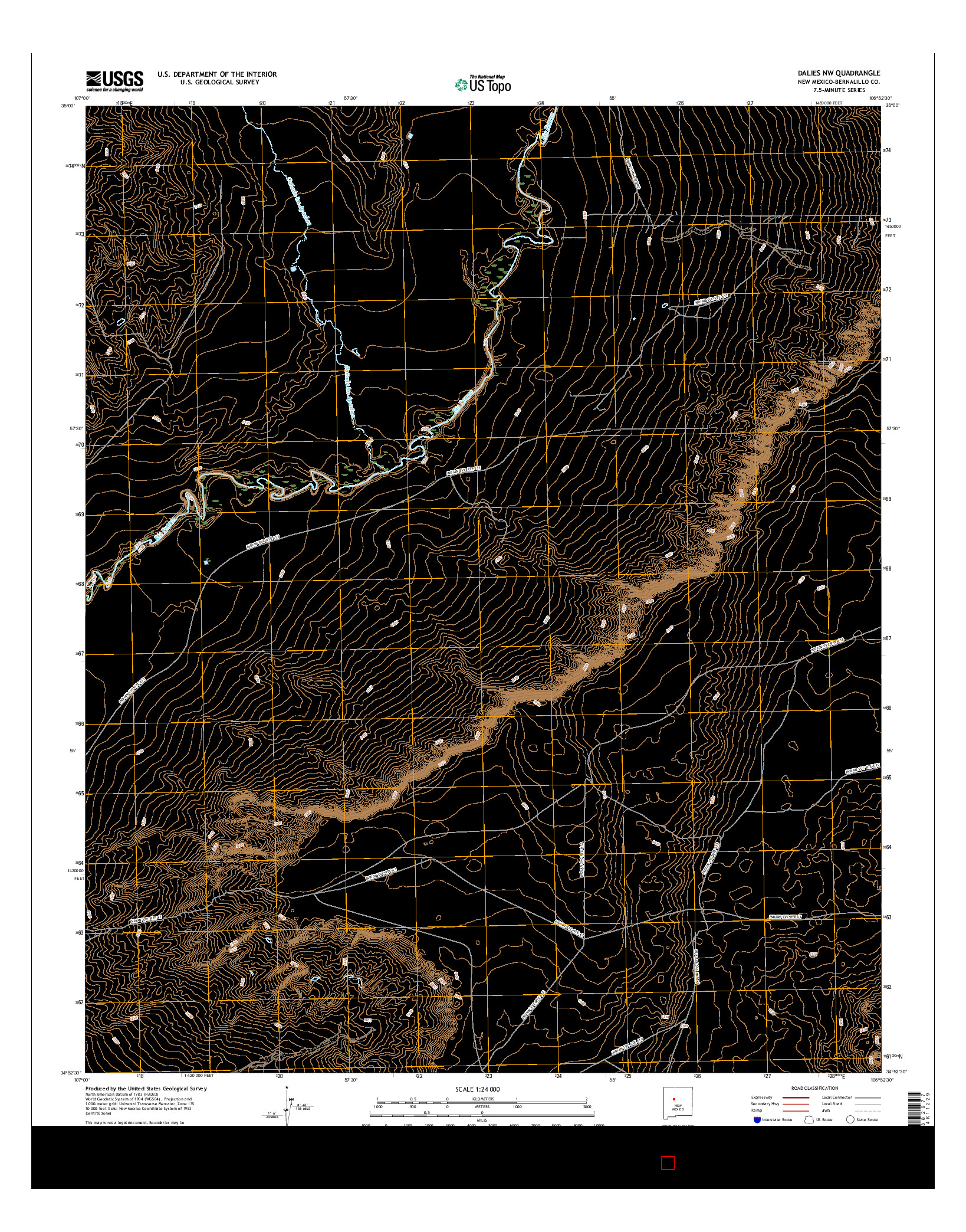 USGS US TOPO 7.5-MINUTE MAP FOR DALIES NW, NM 2017