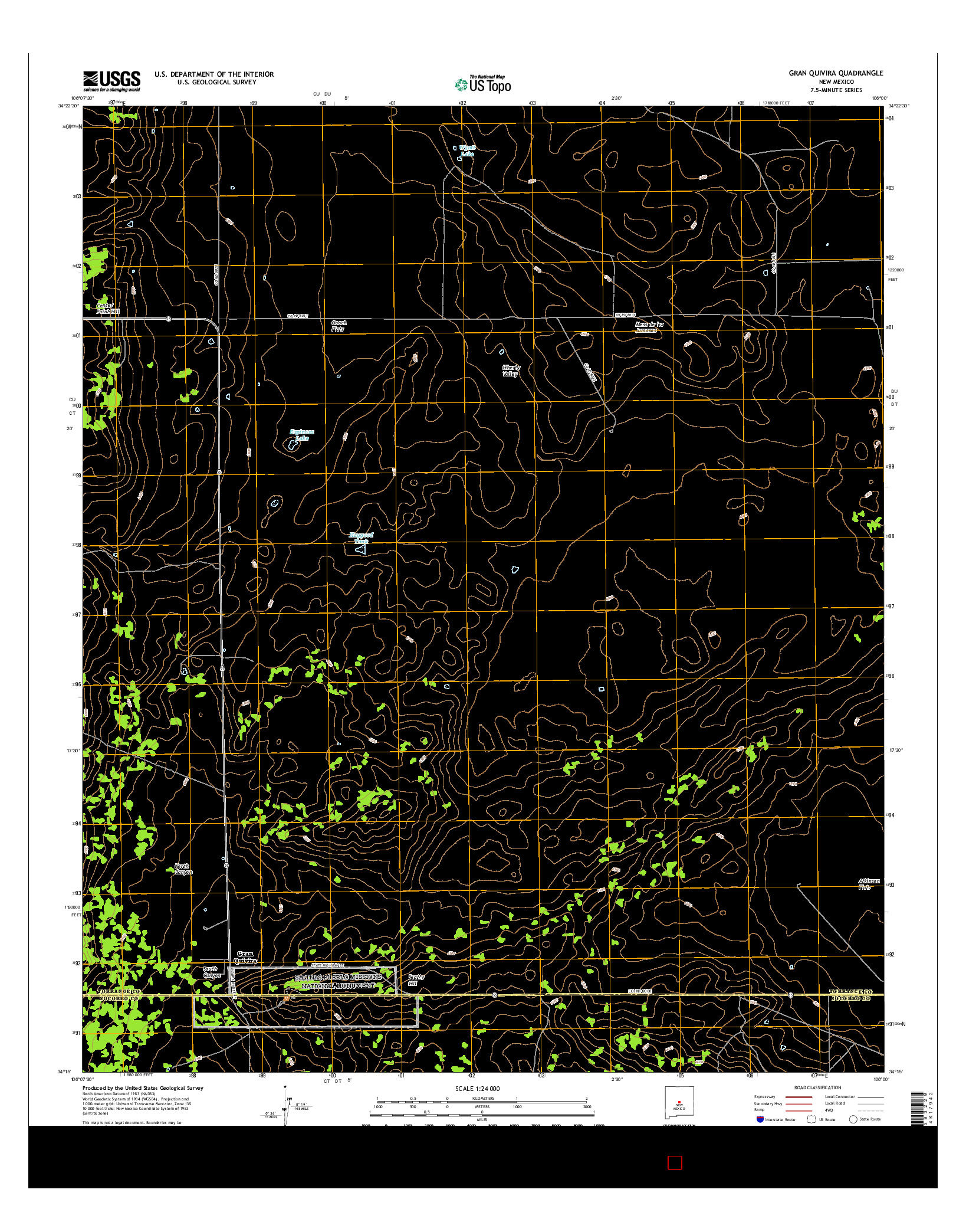 USGS US TOPO 7.5-MINUTE MAP FOR GRAN QUIVIRA, NM 2017