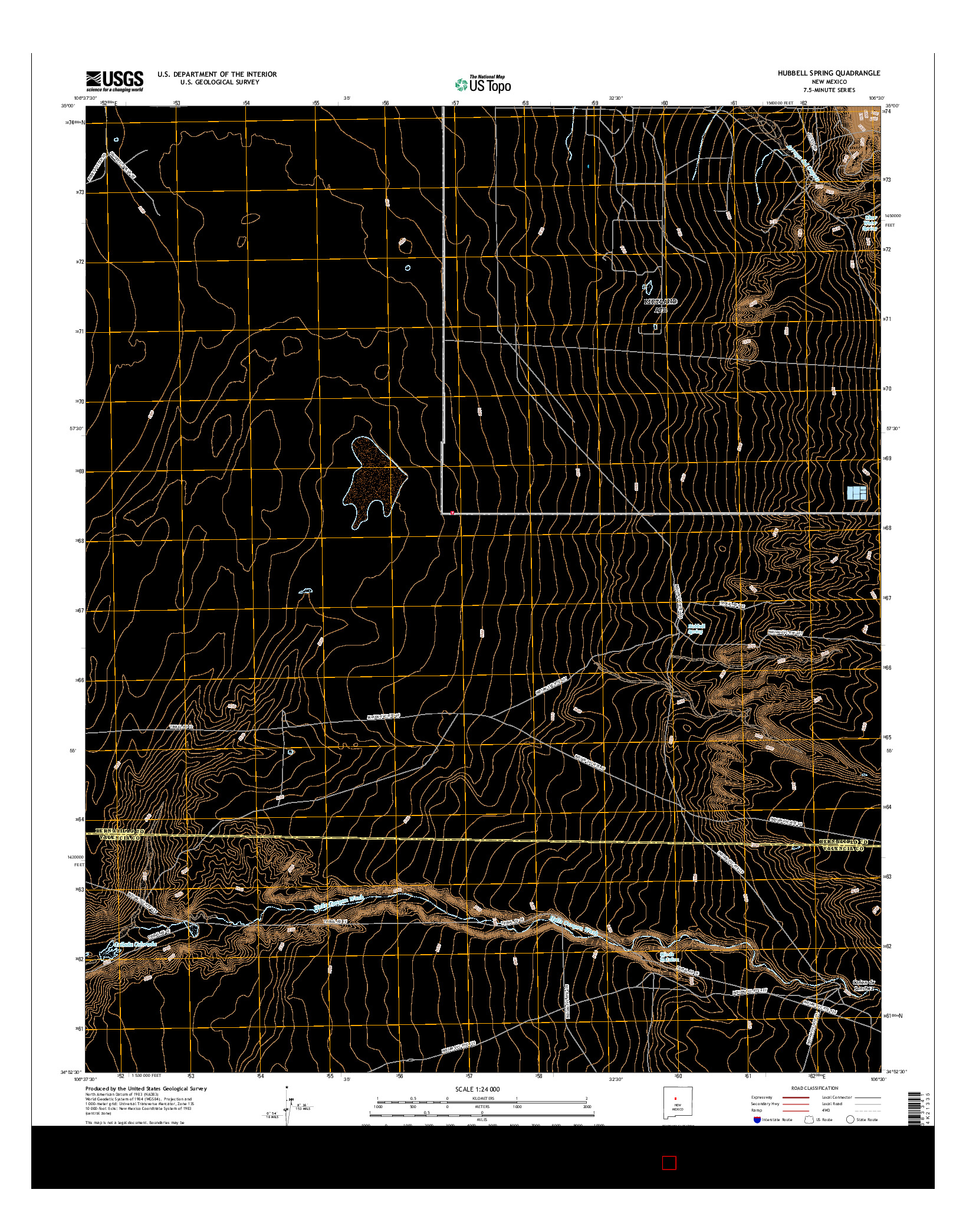 USGS US TOPO 7.5-MINUTE MAP FOR HUBBELL SPRING, NM 2017