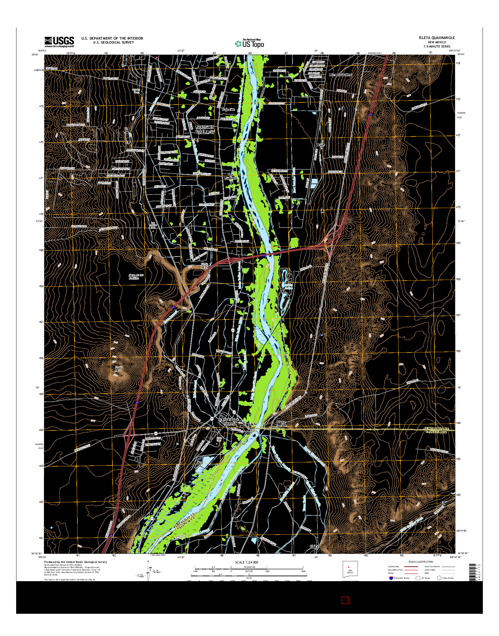 USGS US TOPO 7.5-MINUTE MAP FOR ISLETA, NM 2017