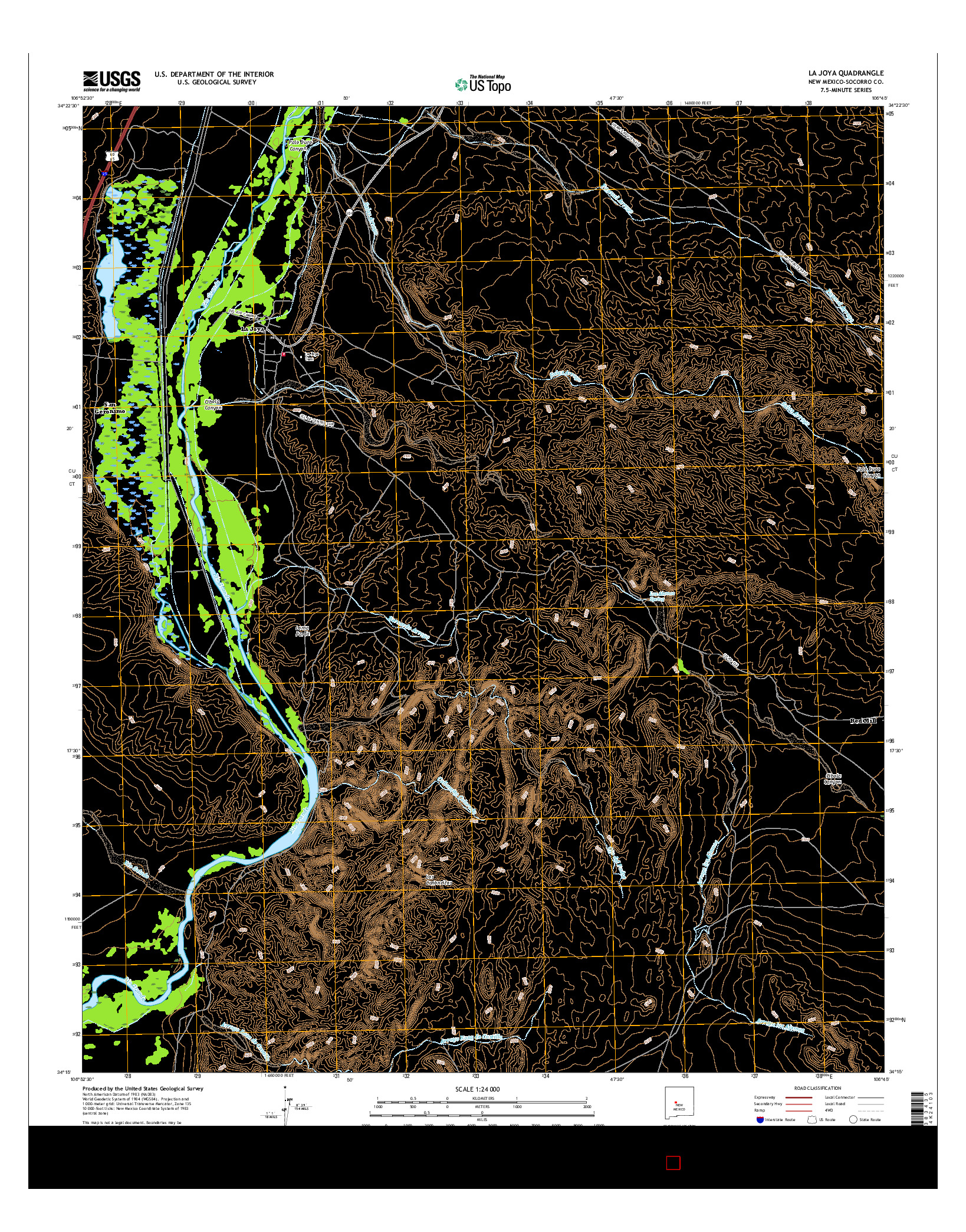 USGS US TOPO 7.5-MINUTE MAP FOR LA JOYA, NM 2017