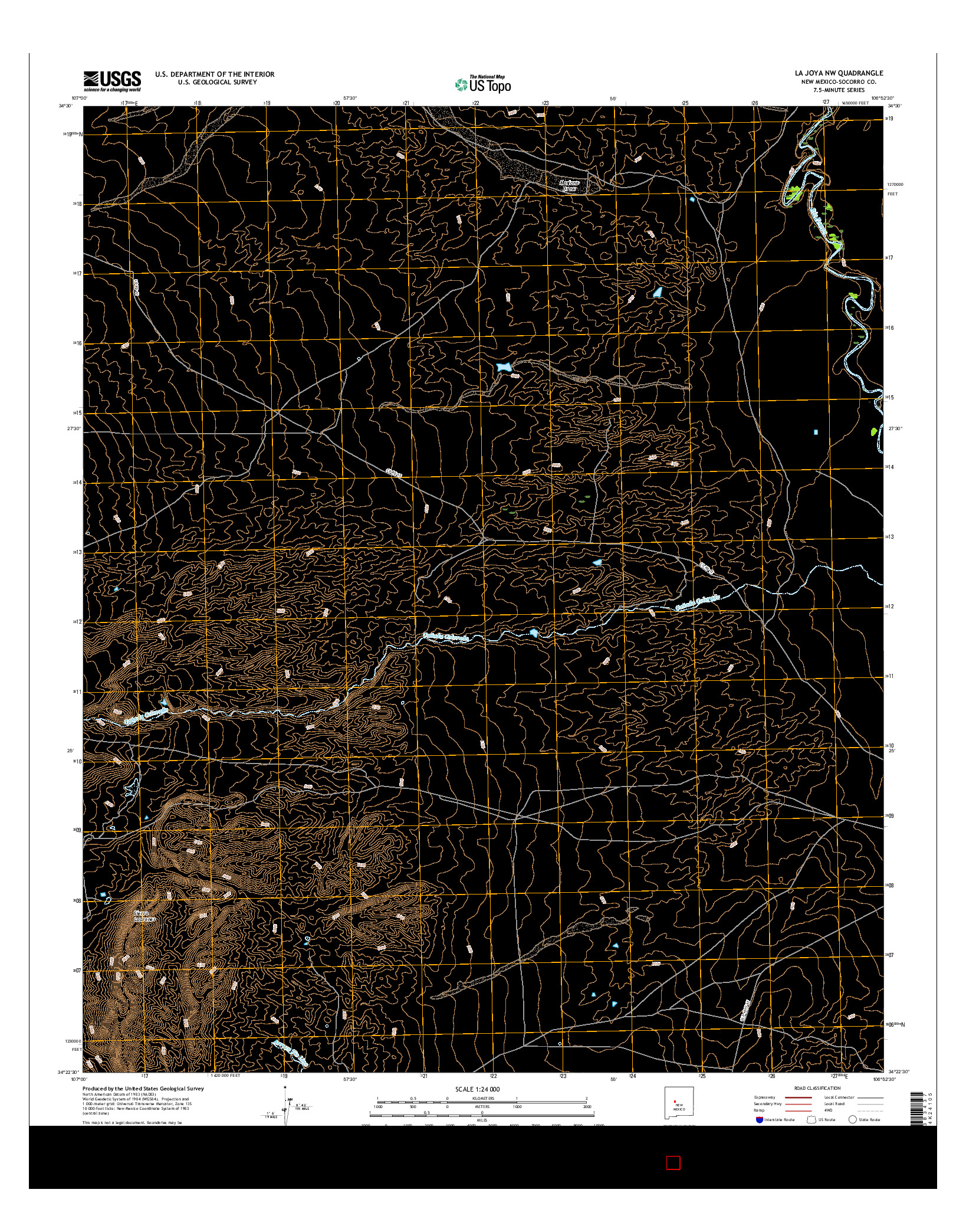 USGS US TOPO 7.5-MINUTE MAP FOR LA JOYA NW, NM 2017