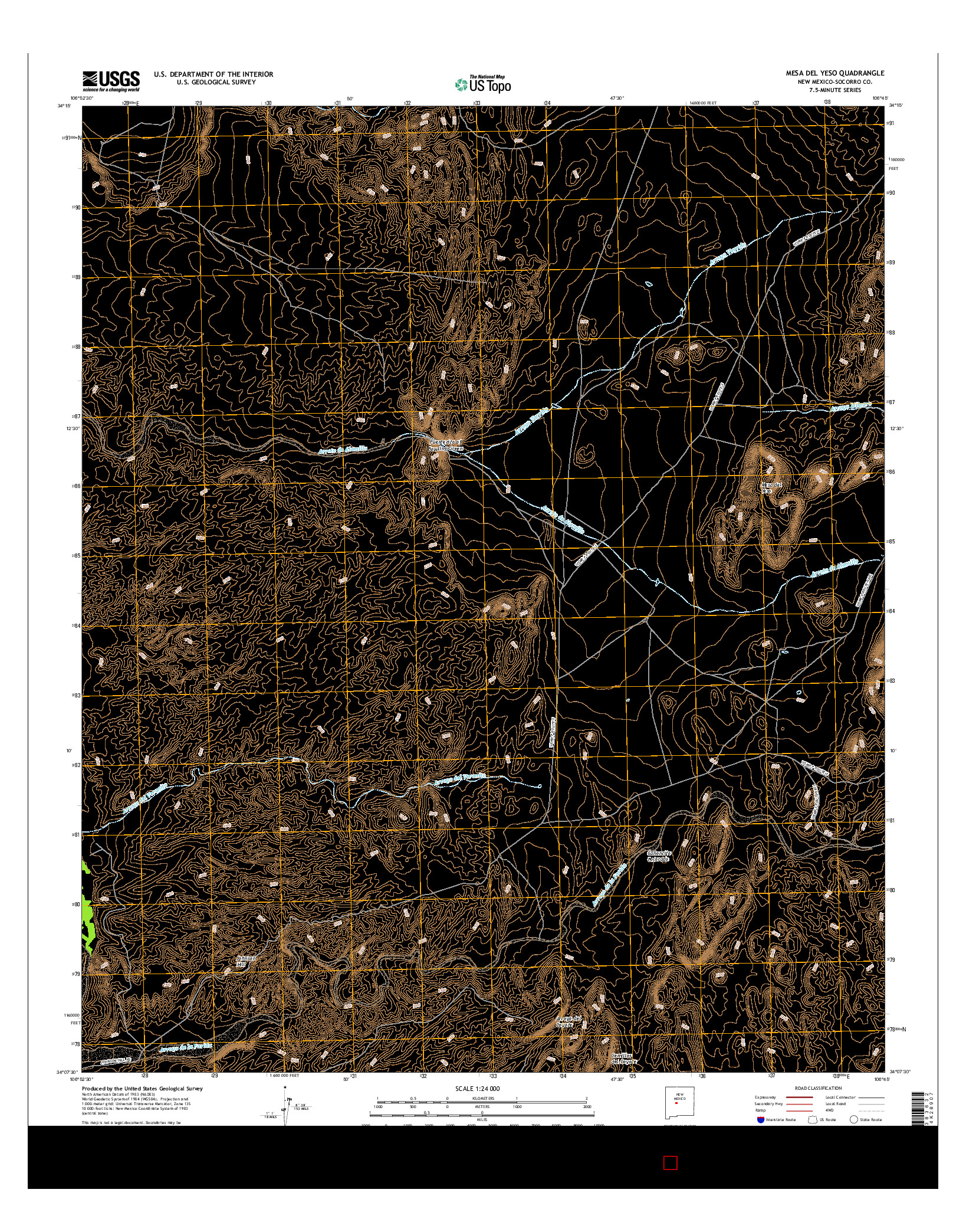 USGS US TOPO 7.5-MINUTE MAP FOR MESA DEL YESO, NM 2017