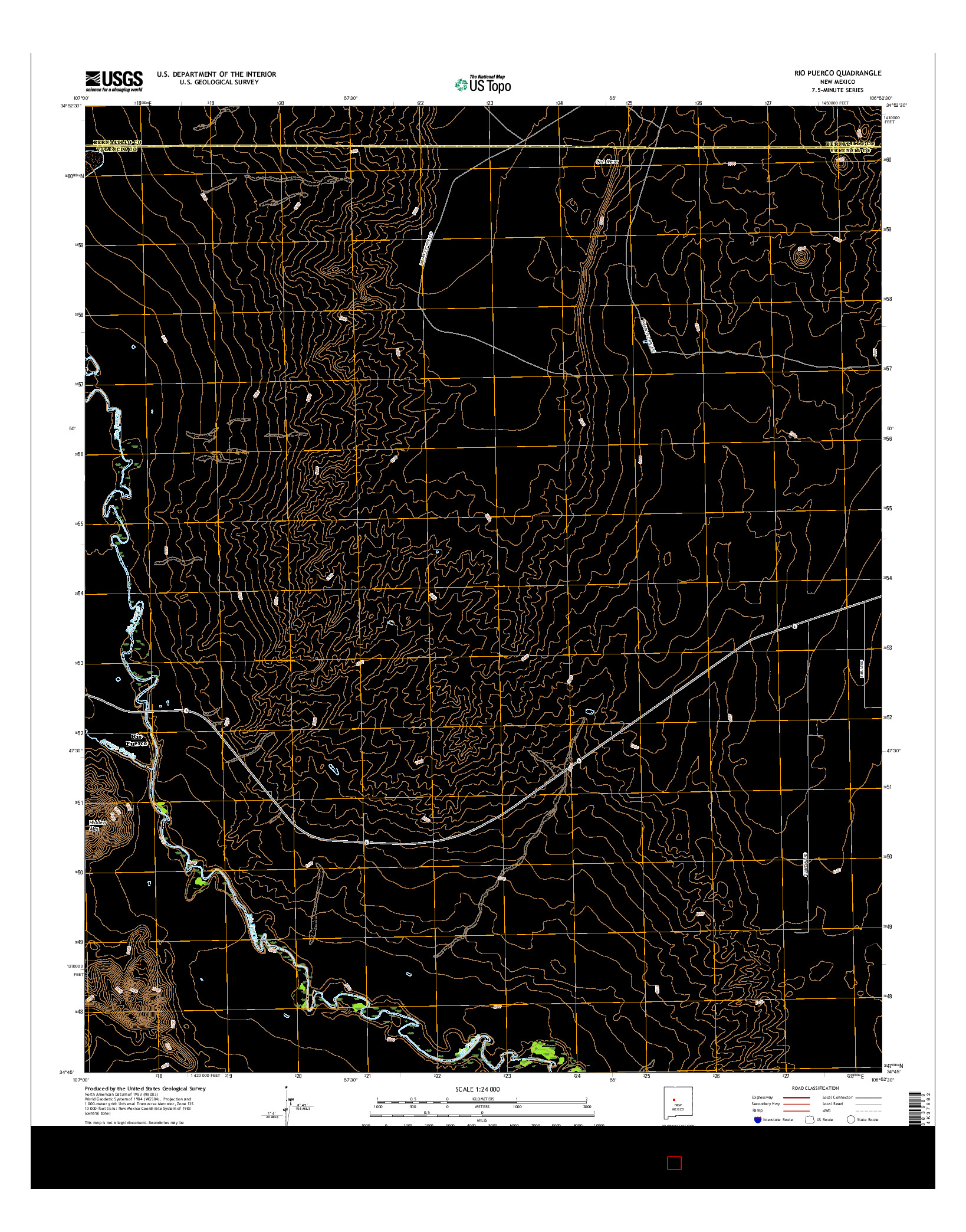 USGS US TOPO 7.5-MINUTE MAP FOR RIO PUERCO, NM 2017