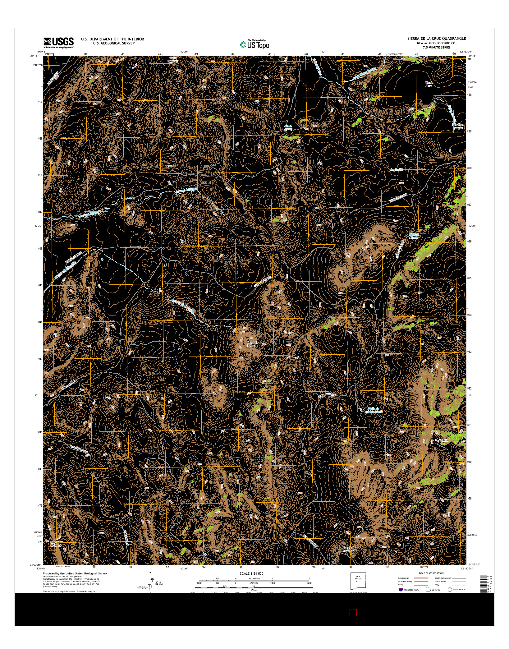 USGS US TOPO 7.5-MINUTE MAP FOR SIERRA DE LA CRUZ, NM 2017