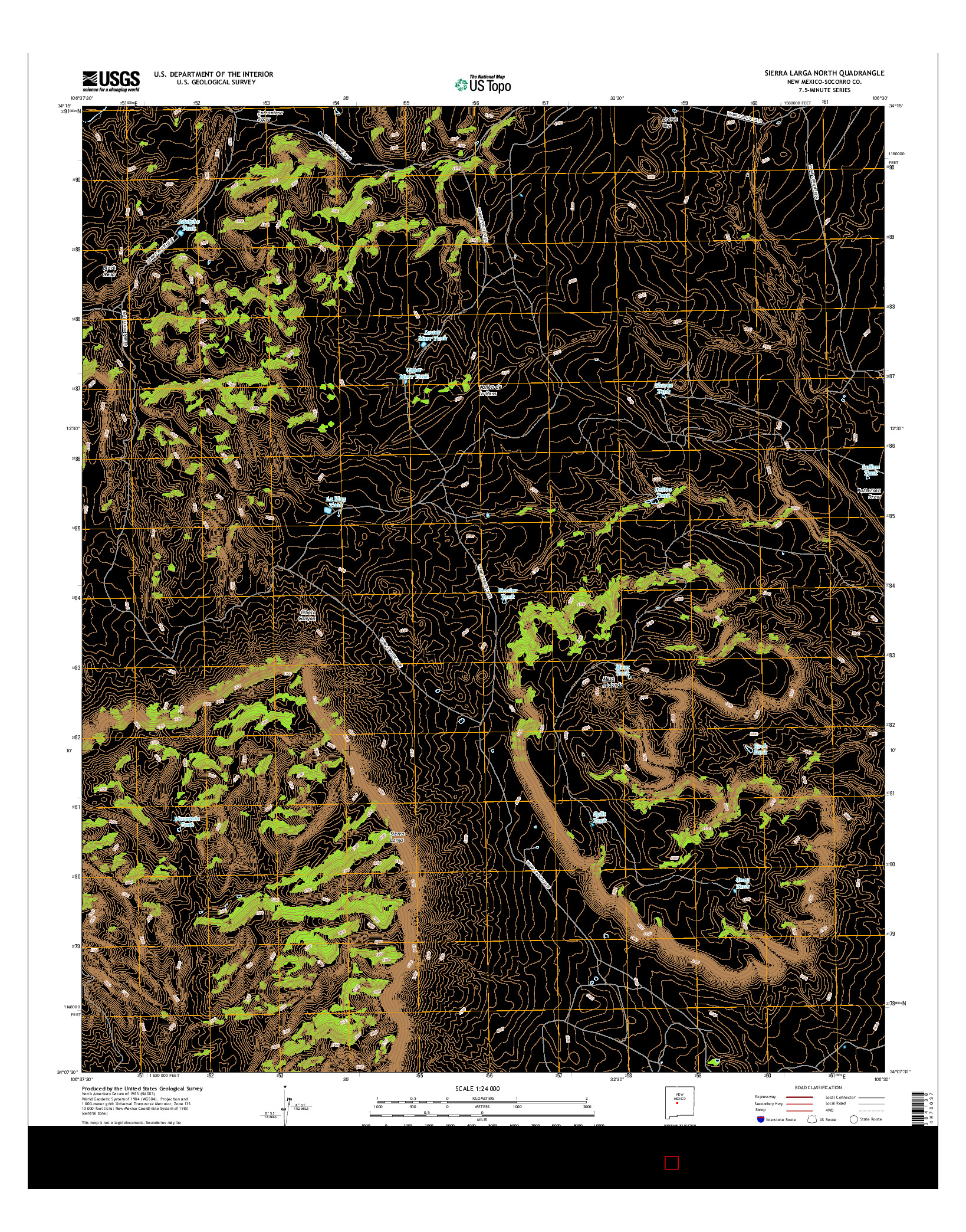 USGS US TOPO 7.5-MINUTE MAP FOR SIERRA LARGA NORTH, NM 2017