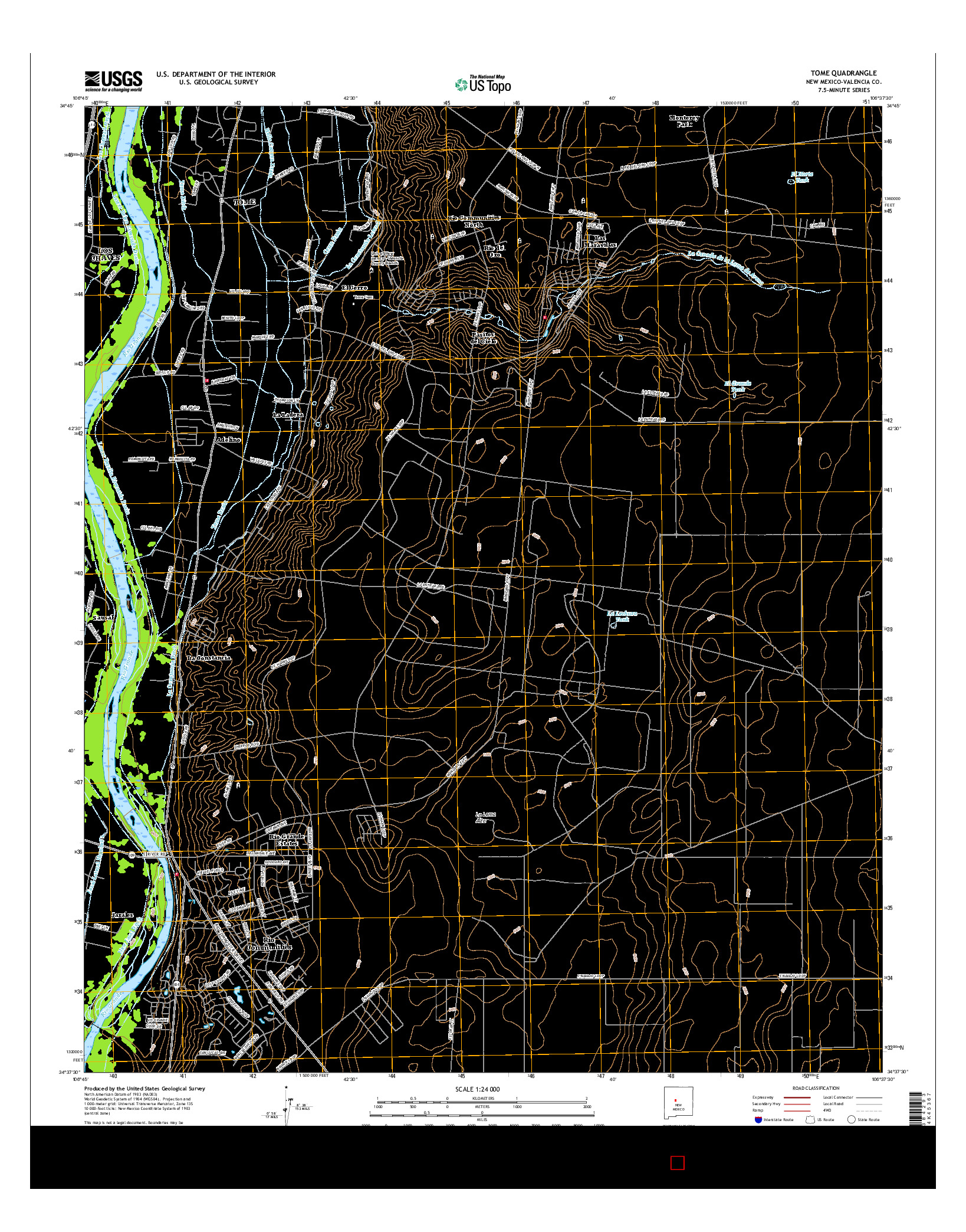 USGS US TOPO 7.5-MINUTE MAP FOR TOME, NM 2017