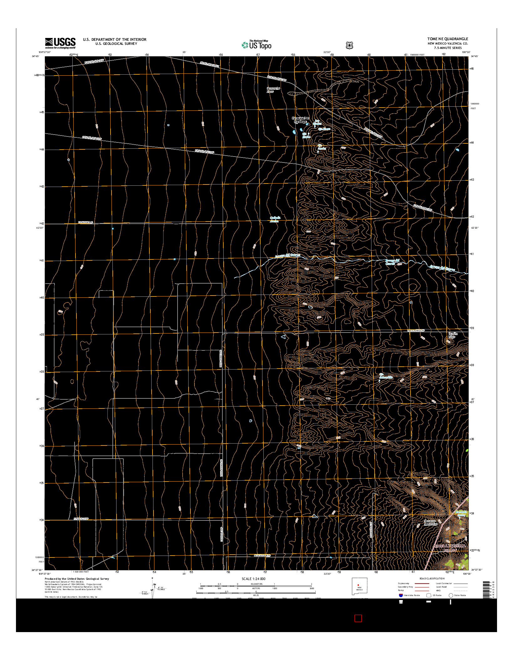 USGS US TOPO 7.5-MINUTE MAP FOR TOME NE, NM 2017