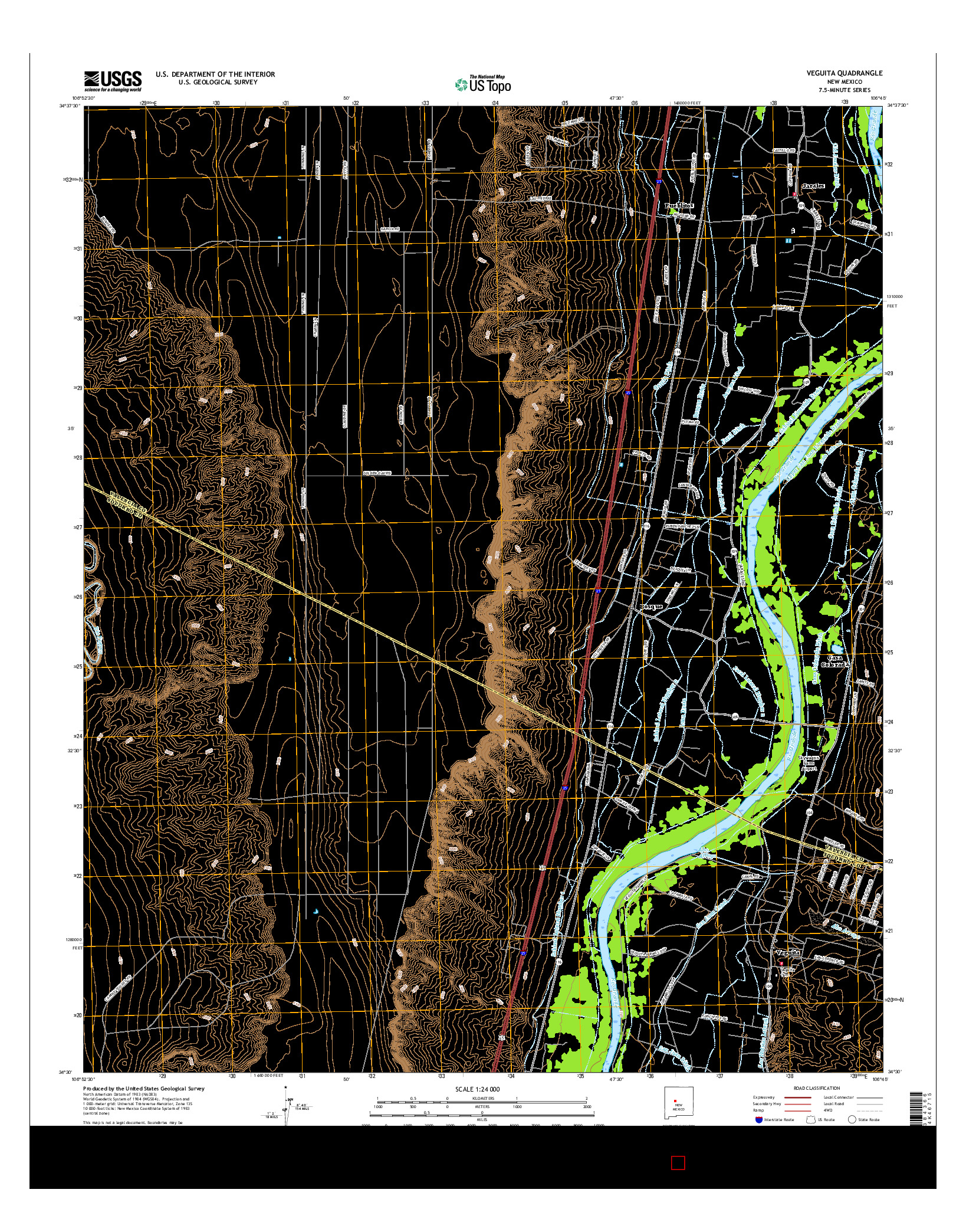 USGS US TOPO 7.5-MINUTE MAP FOR VEGUITA, NM 2017