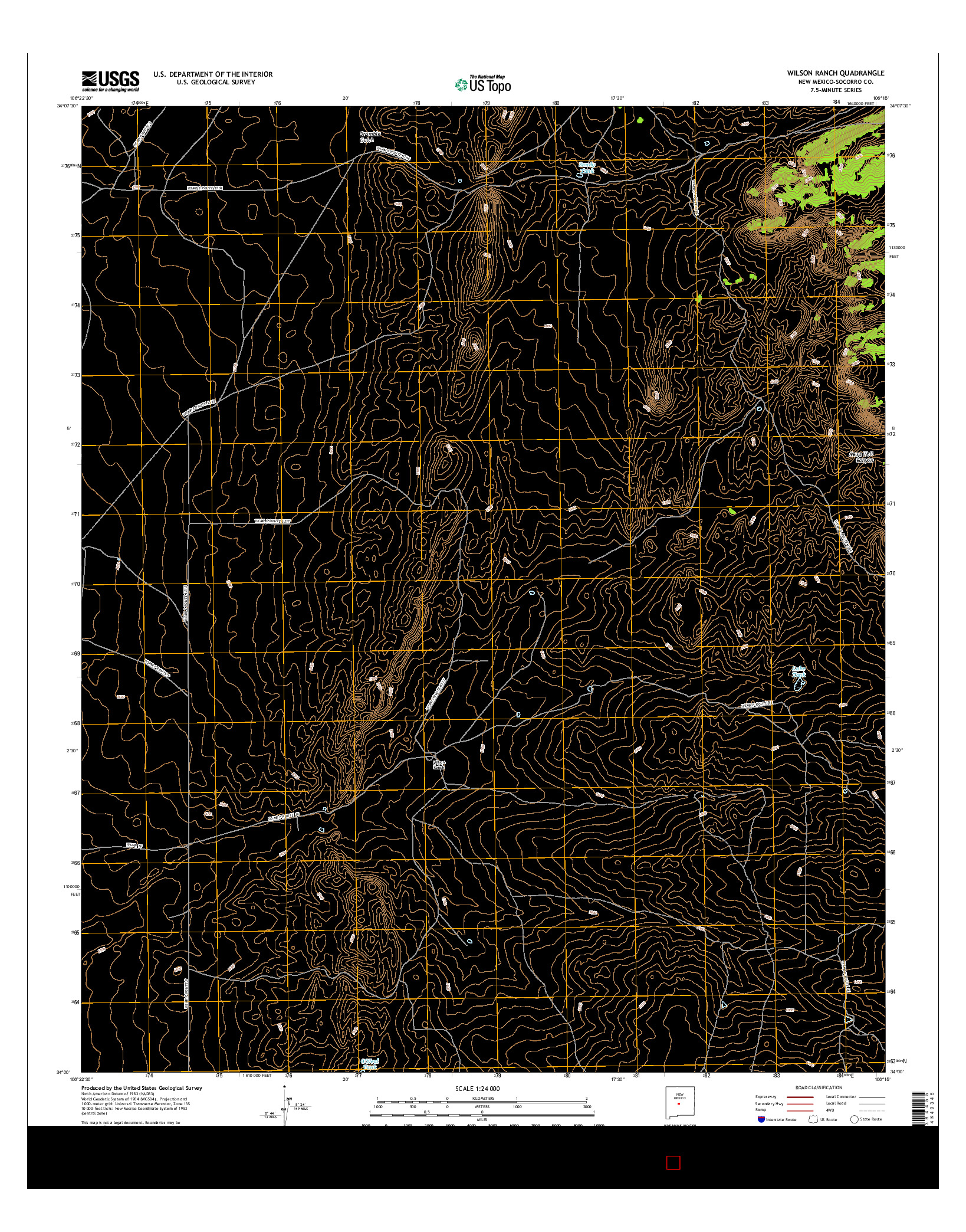 USGS US TOPO 7.5-MINUTE MAP FOR WILSON RANCH, NM 2017