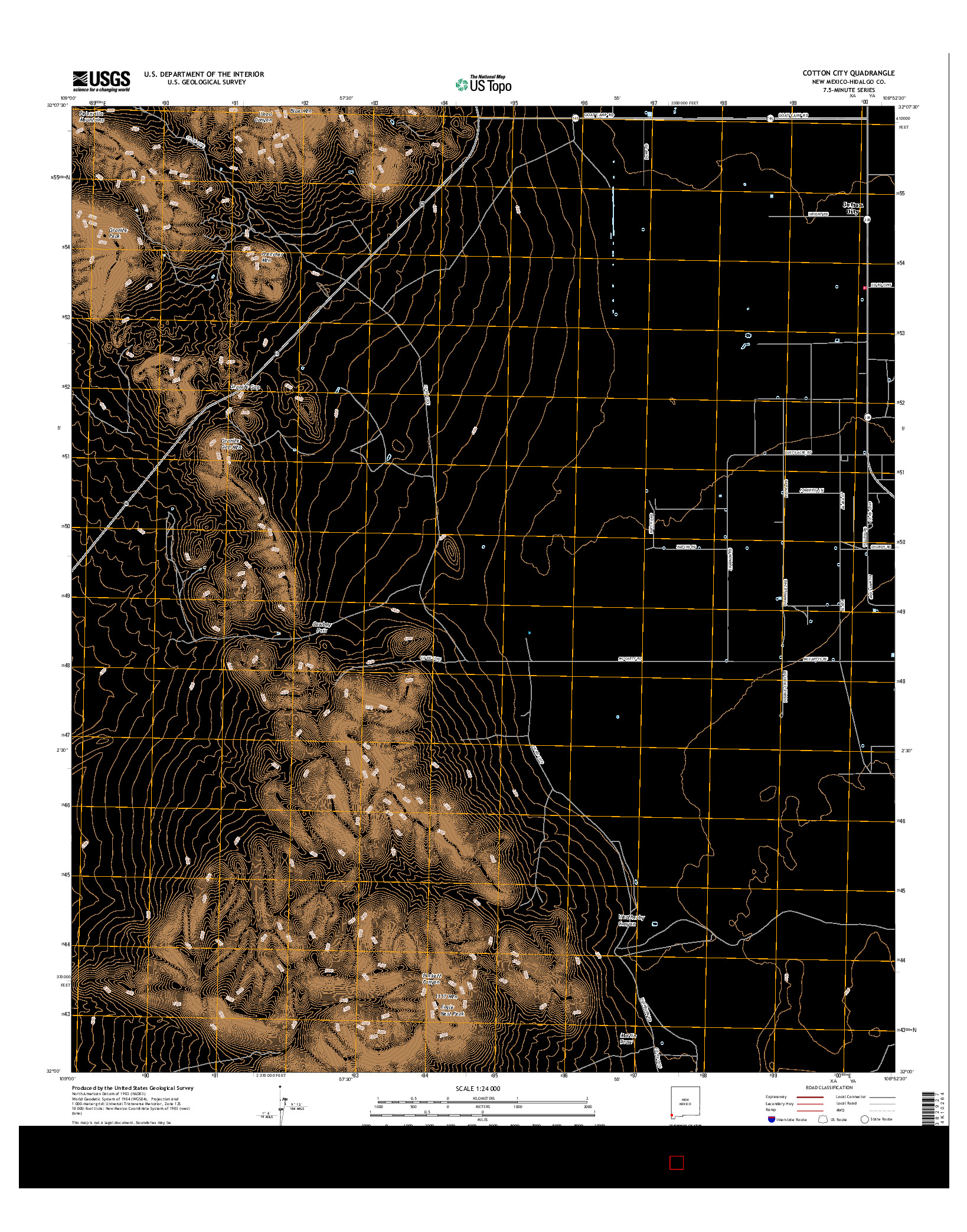 USGS US TOPO 7.5-MINUTE MAP FOR COTTON CITY, NM 2017