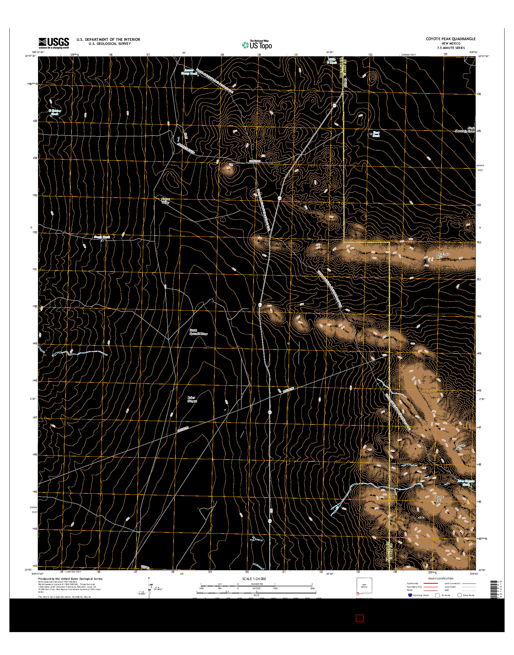 USGS US TOPO 7.5-MINUTE MAP FOR COYOTE PEAK, NM 2017