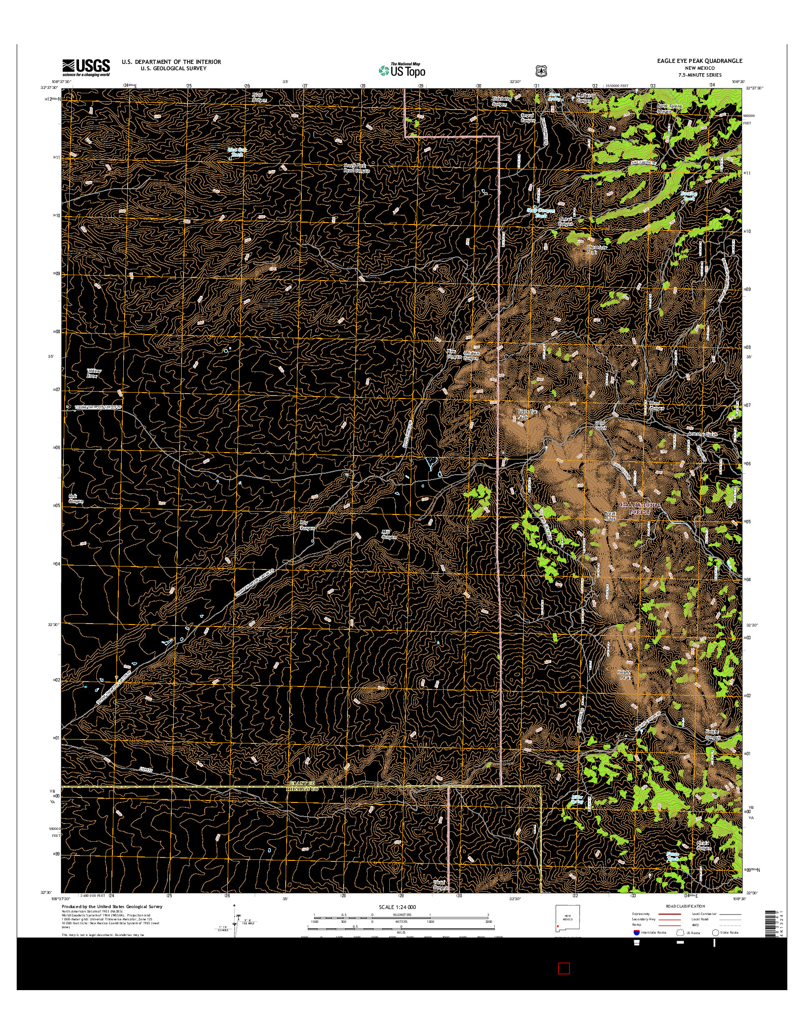 USGS US TOPO 7.5-MINUTE MAP FOR EAGLE EYE PEAK, NM 2017