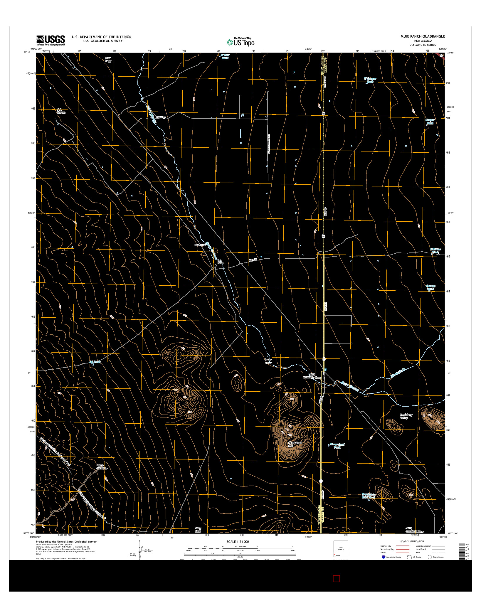 USGS US TOPO 7.5-MINUTE MAP FOR MUIR RANCH, NM 2017