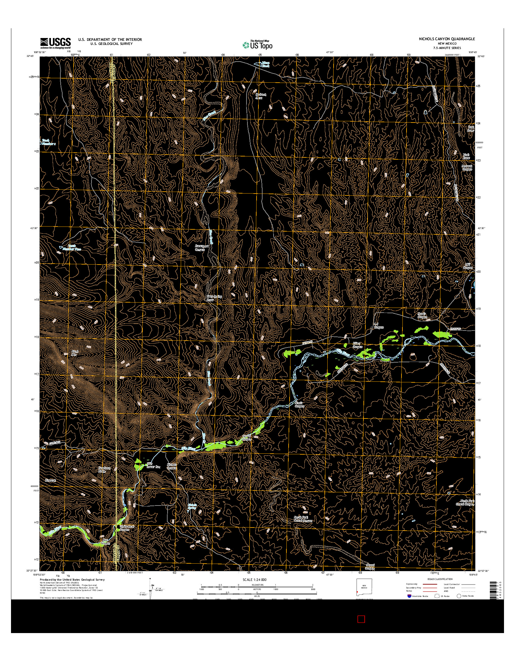 USGS US TOPO 7.5-MINUTE MAP FOR NICHOLS CANYON, NM 2017