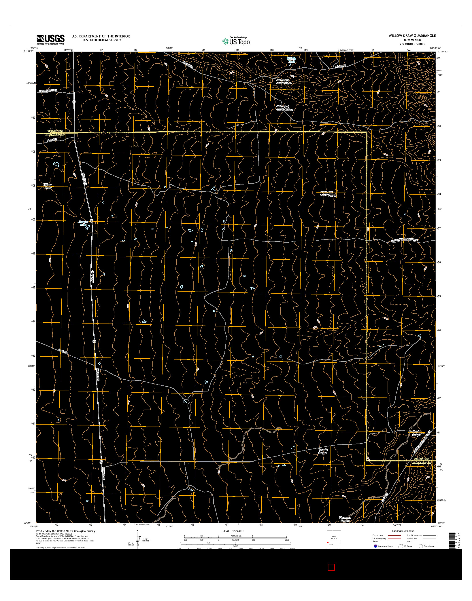 USGS US TOPO 7.5-MINUTE MAP FOR WILLOW DRAW, NM 2017