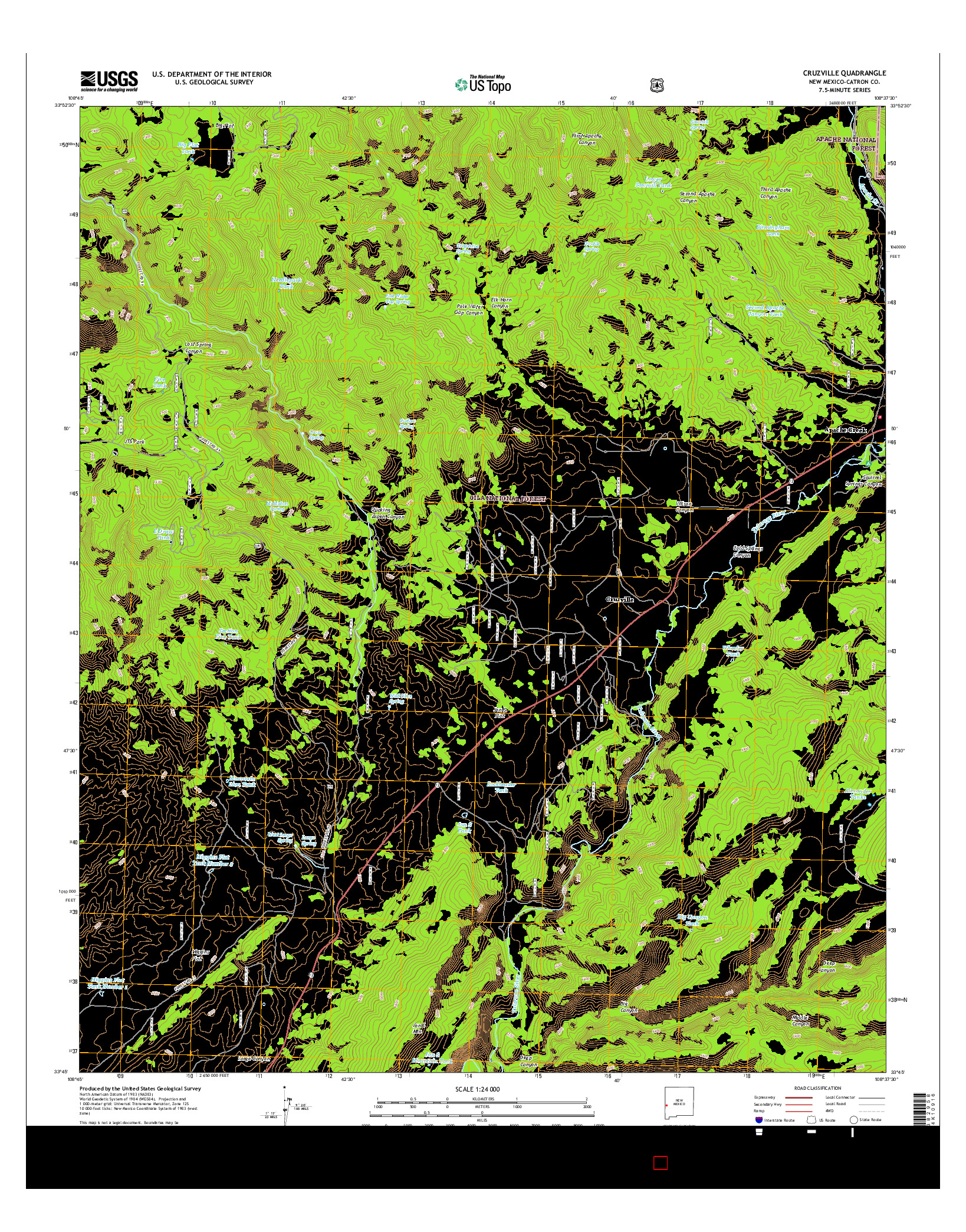 USGS US TOPO 7.5-MINUTE MAP FOR CRUZVILLE, NM 2017