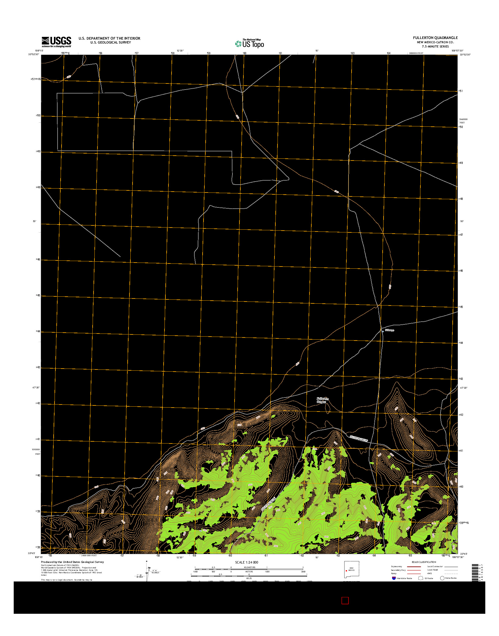 USGS US TOPO 7.5-MINUTE MAP FOR FULLERTON, NM 2017