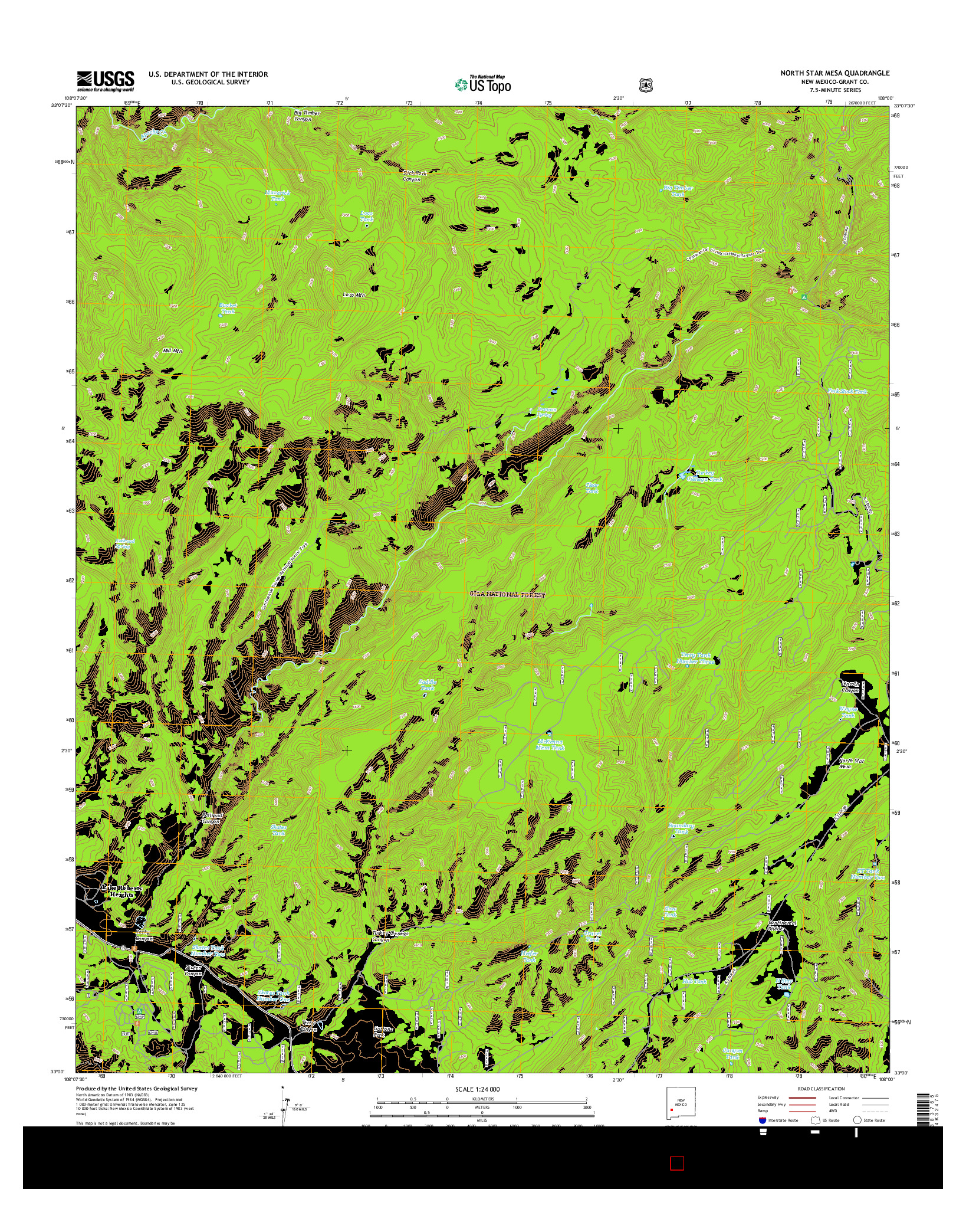 USGS US TOPO 7.5-MINUTE MAP FOR NORTH STAR MESA, NM 2017