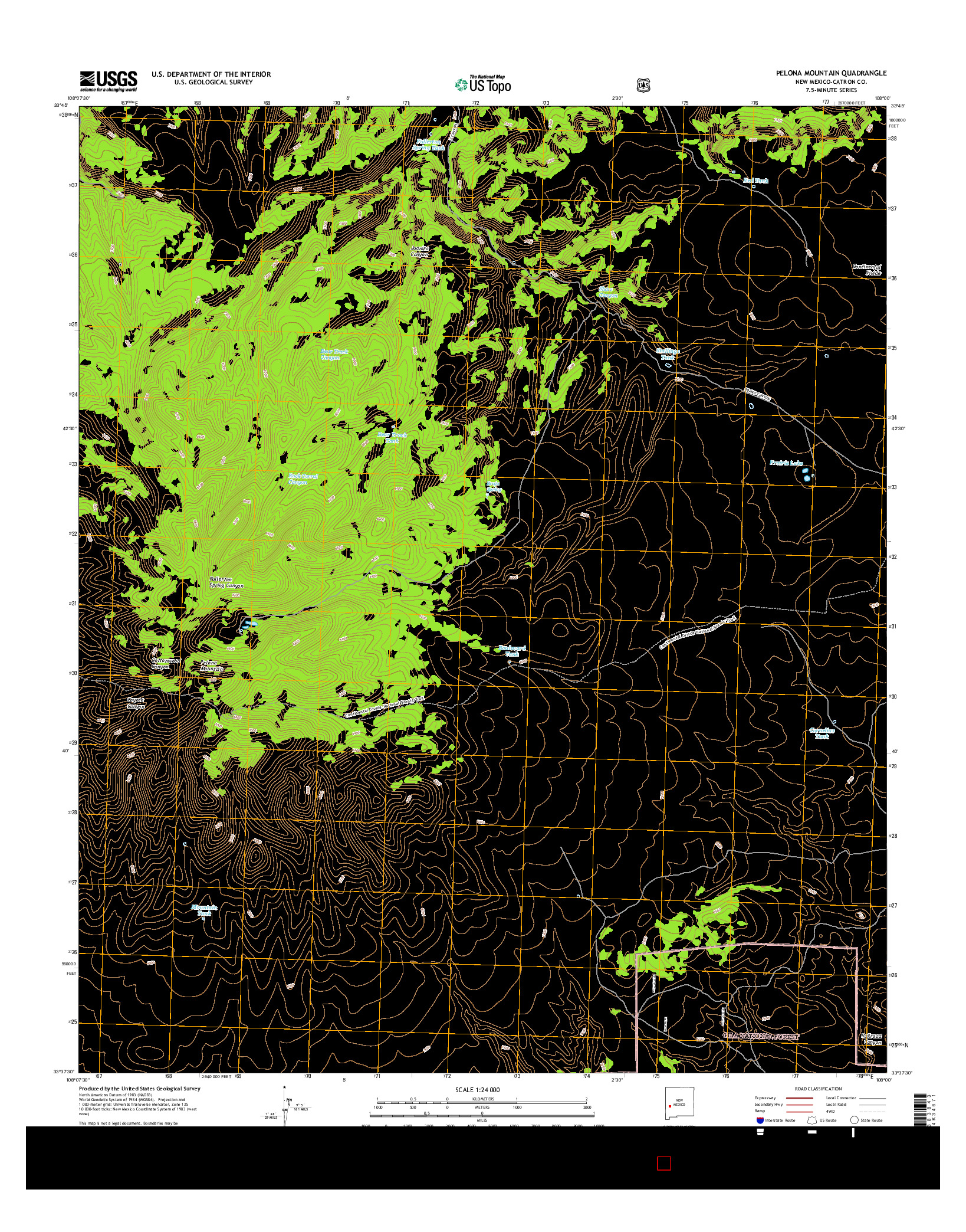 USGS US TOPO 7.5-MINUTE MAP FOR PELONA MOUNTAIN, NM 2017