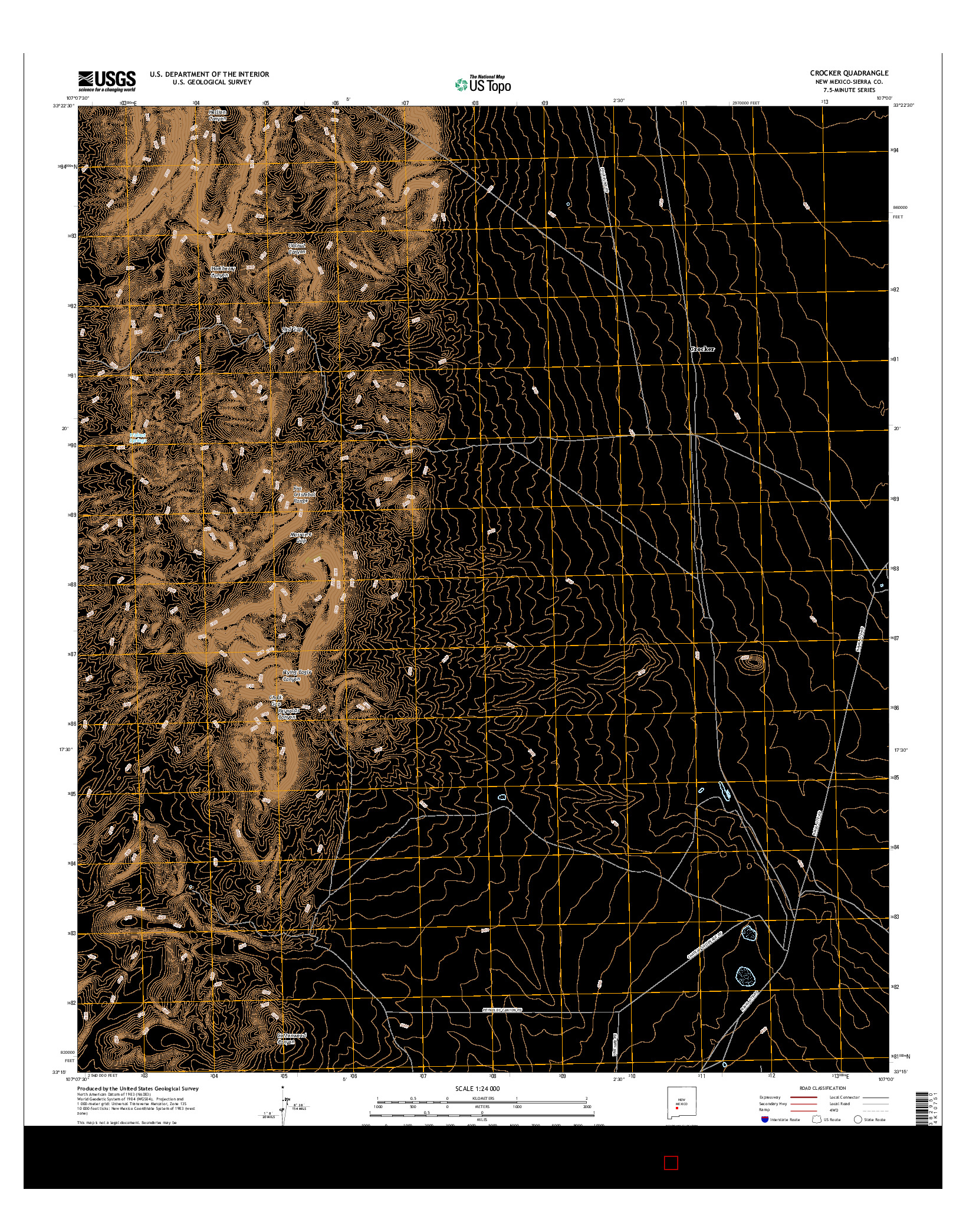 USGS US TOPO 7.5-MINUTE MAP FOR CROCKER, NM 2017