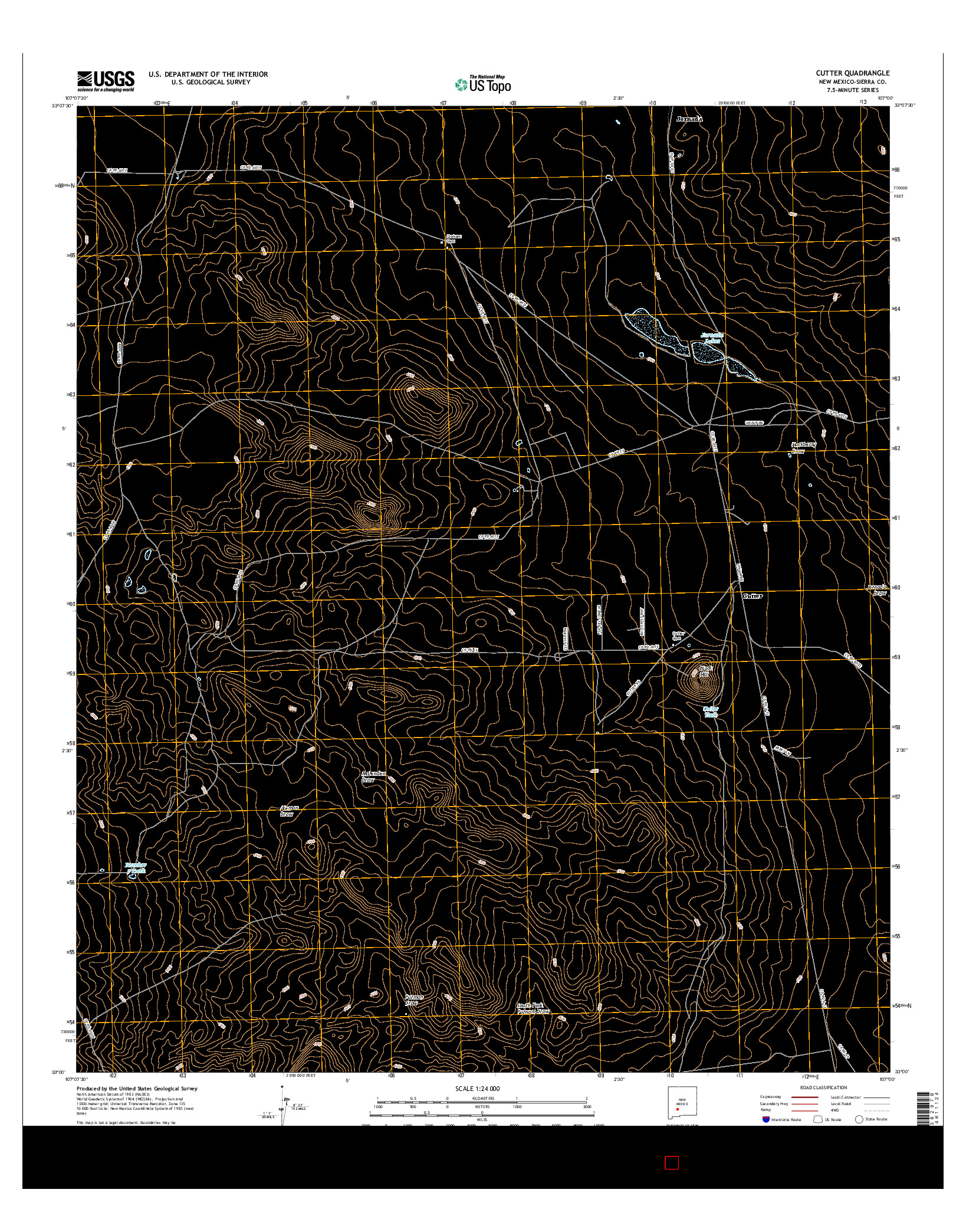 USGS US TOPO 7.5-MINUTE MAP FOR CUTTER, NM 2017