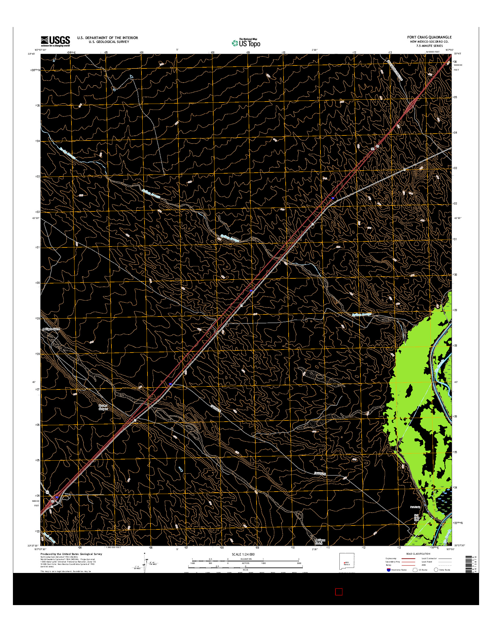 USGS US TOPO 7.5-MINUTE MAP FOR FORT CRAIG, NM 2017