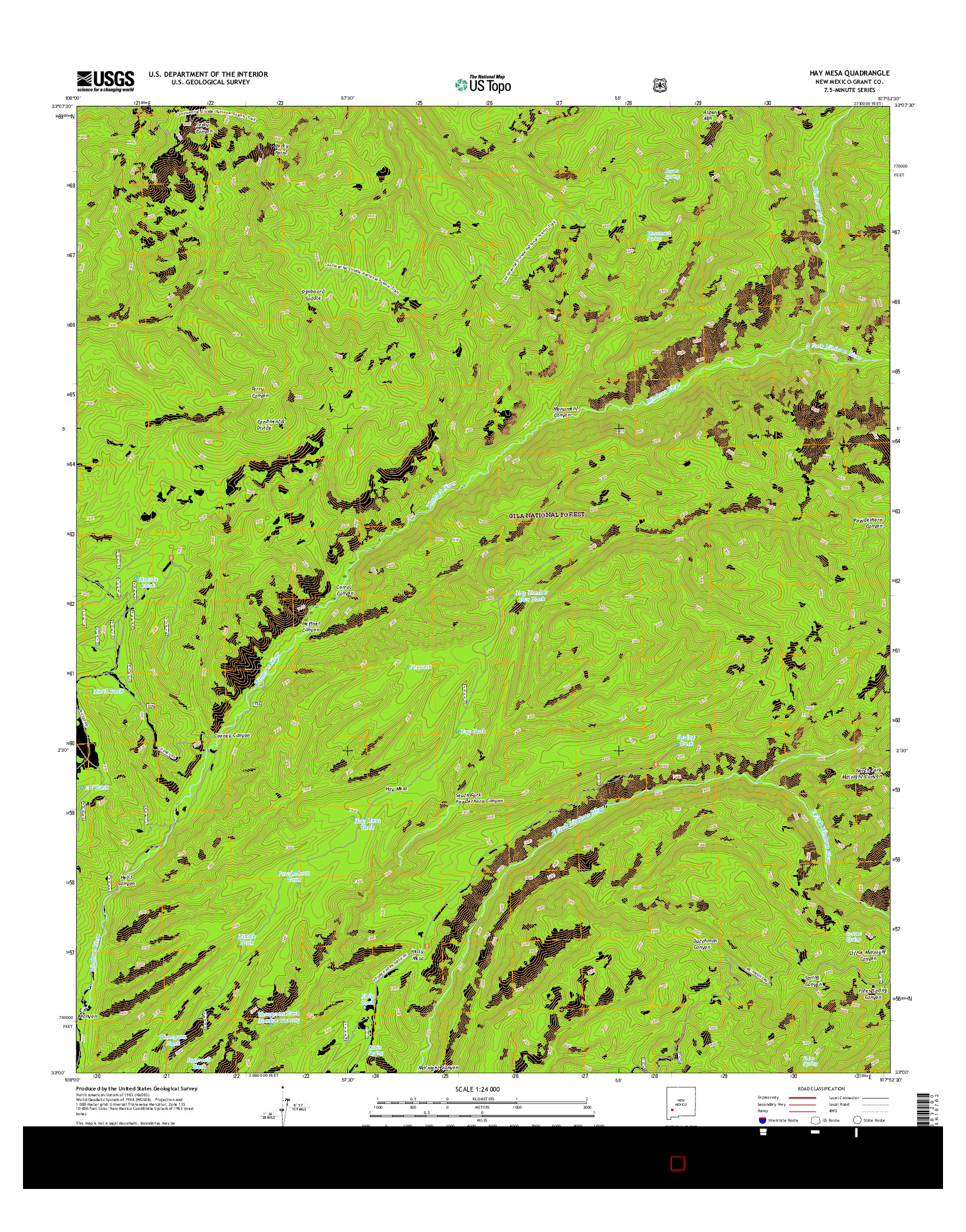 USGS US TOPO 7.5-MINUTE MAP FOR HAY MESA, NM 2017
