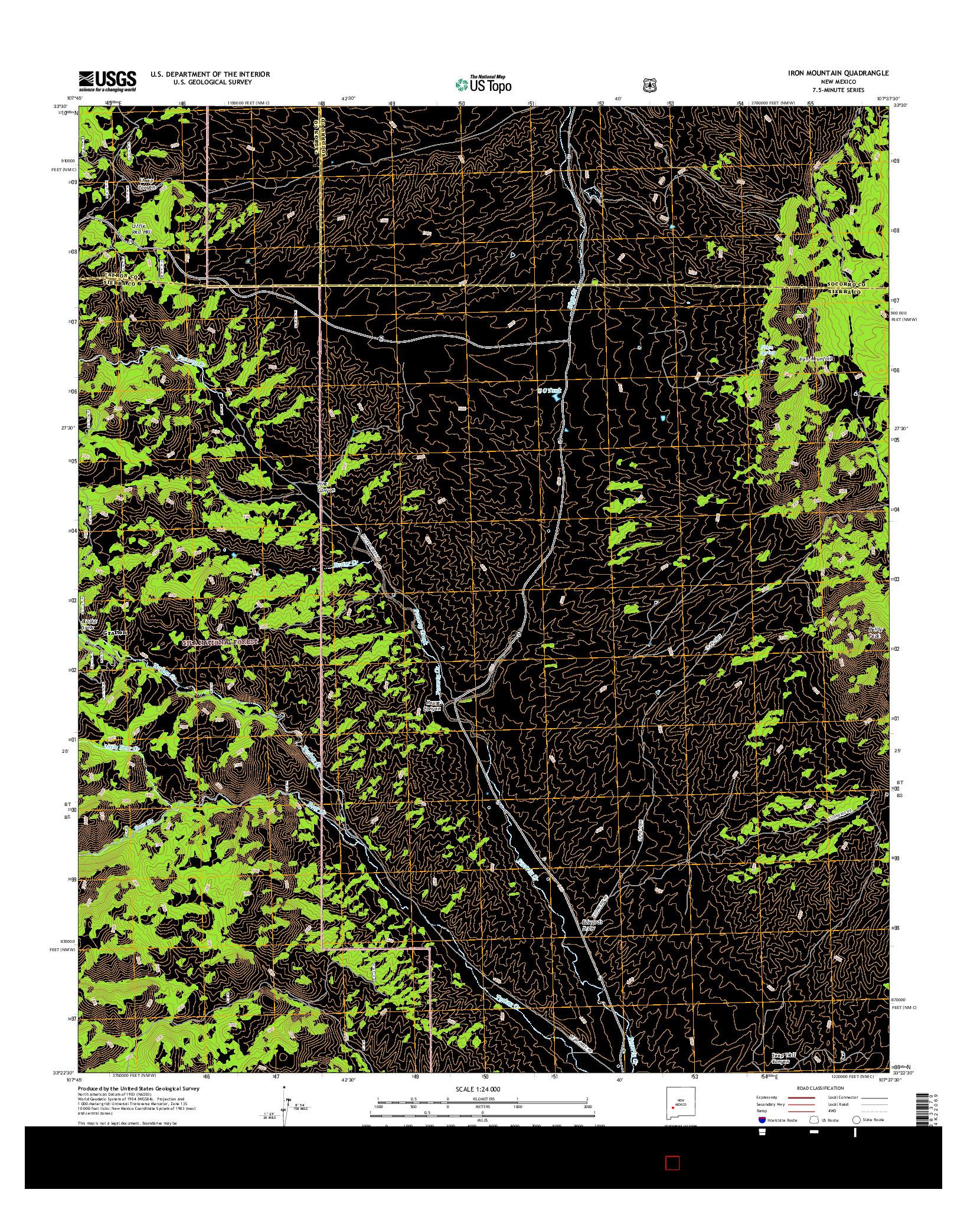 USGS US TOPO 7.5-MINUTE MAP FOR IRON MOUNTAIN, NM 2017