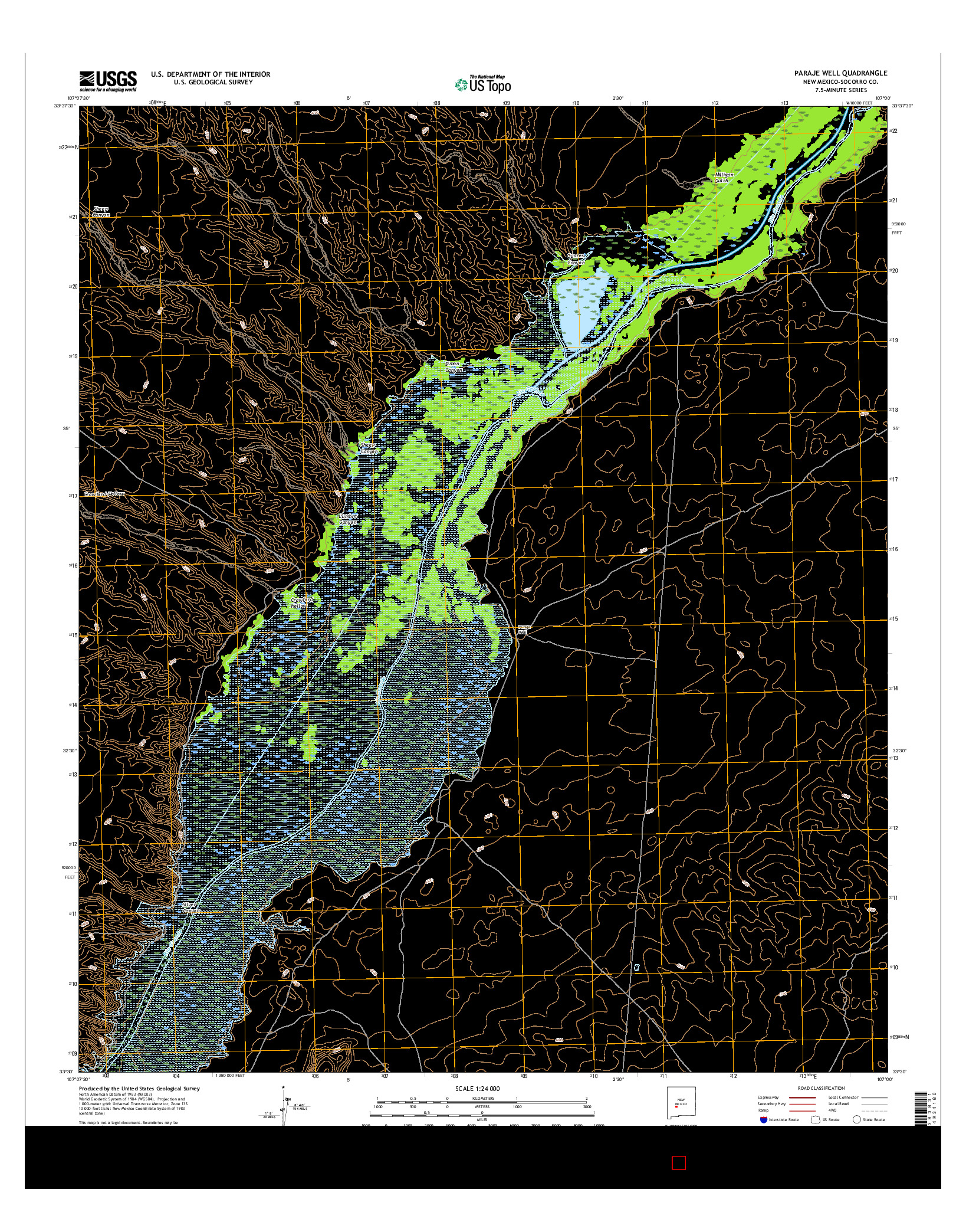 USGS US TOPO 7.5-MINUTE MAP FOR PARAJE WELL, NM 2017