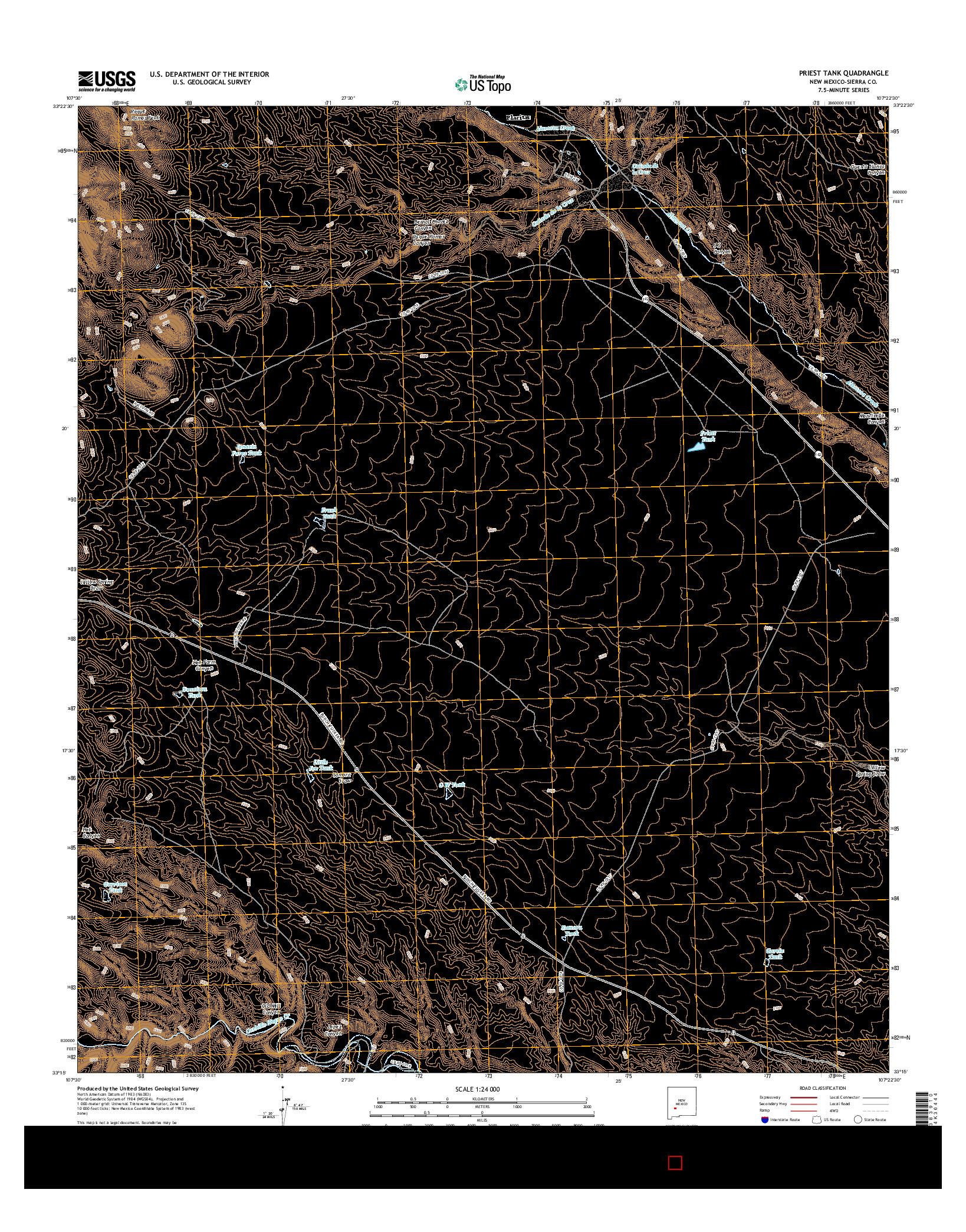 USGS US TOPO 7.5-MINUTE MAP FOR PRIEST TANK, NM 2017