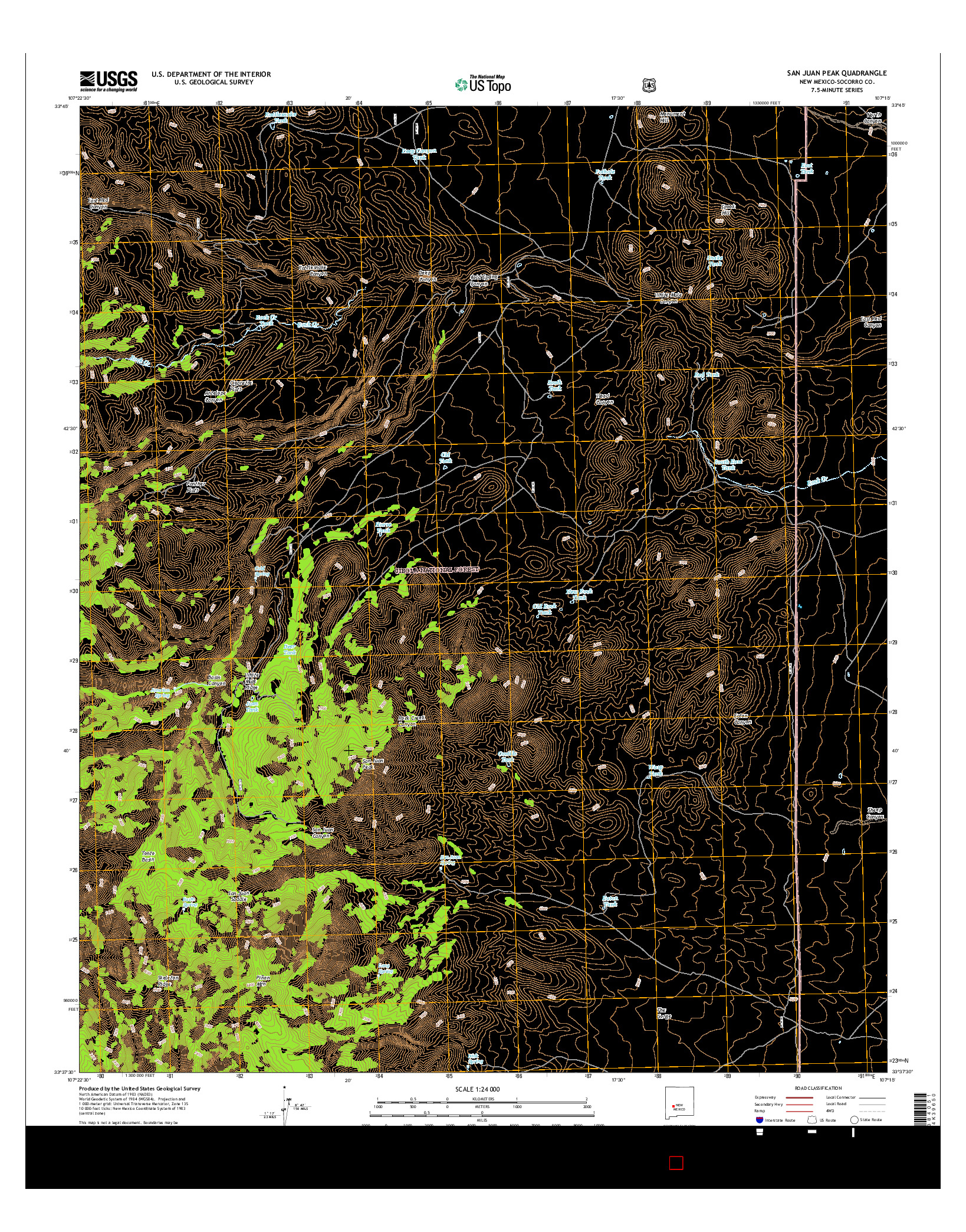 USGS US TOPO 7.5-MINUTE MAP FOR SAN JUAN PEAK, NM 2017