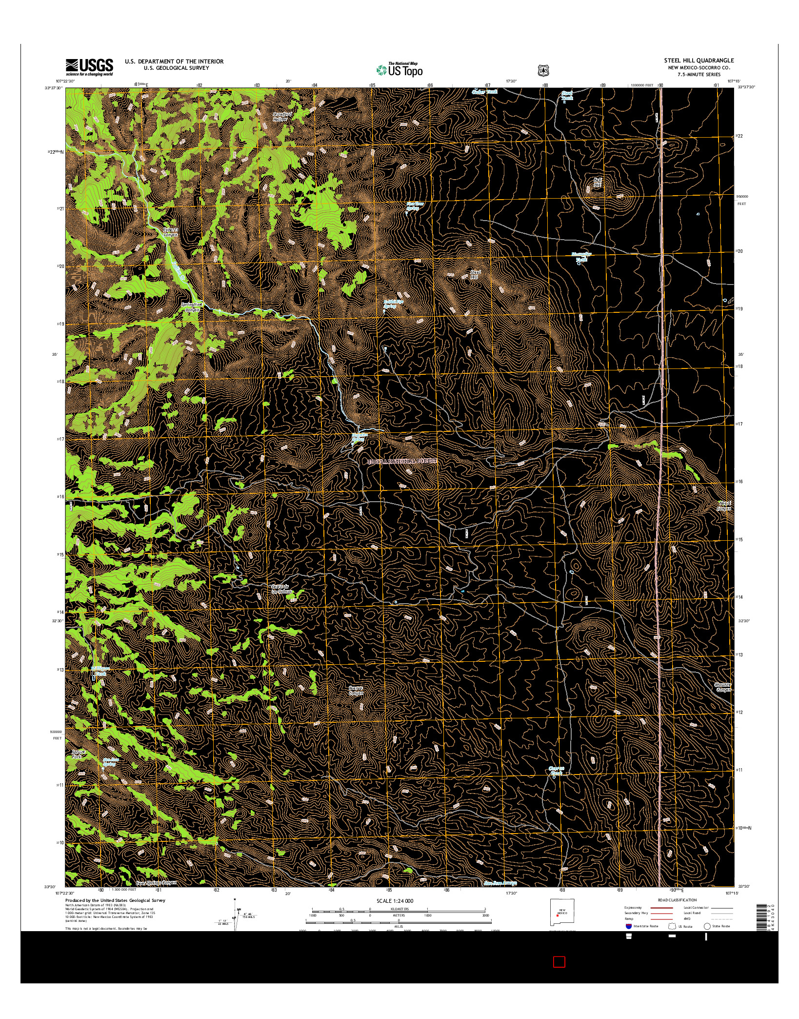 USGS US TOPO 7.5-MINUTE MAP FOR STEEL HILL, NM 2017