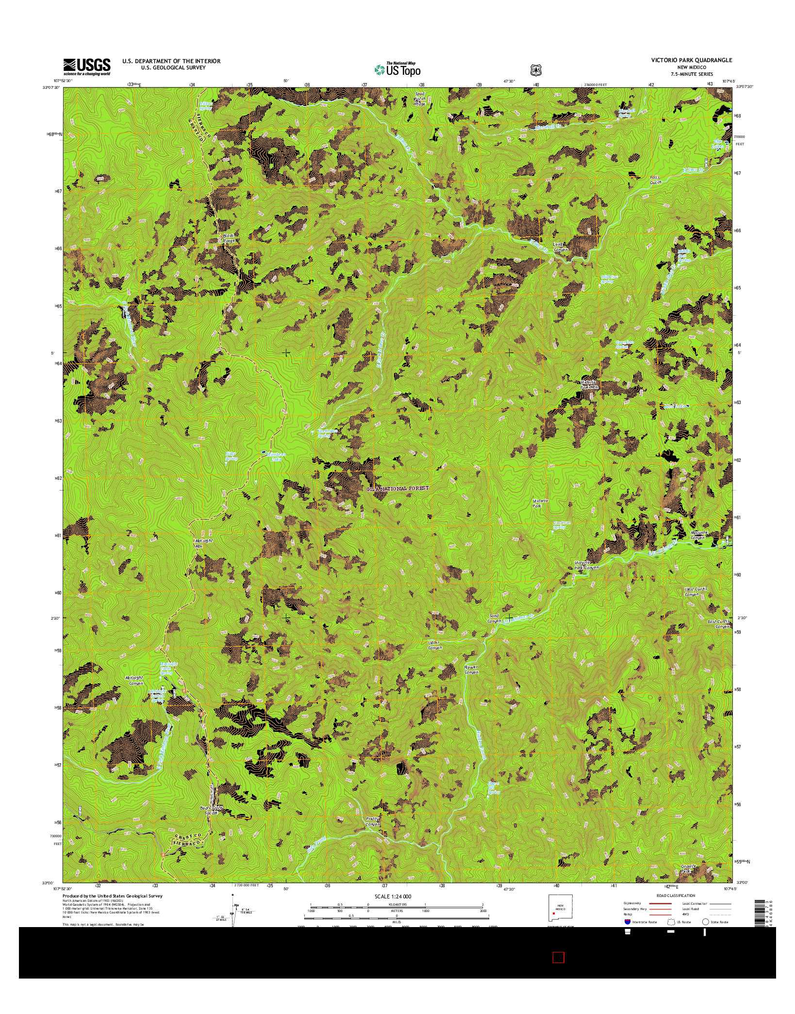 USGS US TOPO 7.5-MINUTE MAP FOR VICTORIO PARK, NM 2017