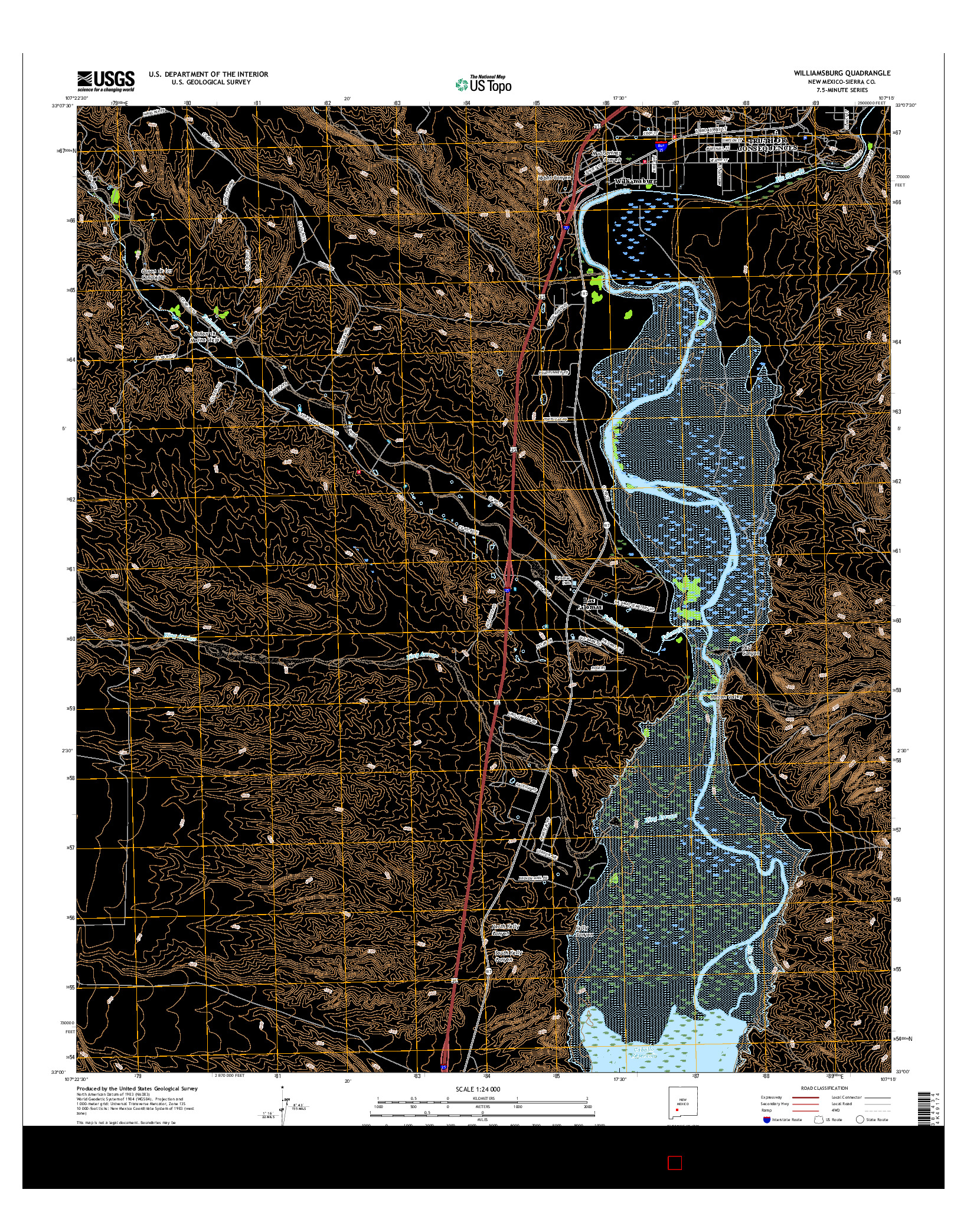 USGS US TOPO 7.5-MINUTE MAP FOR WILLIAMSBURG, NM 2017