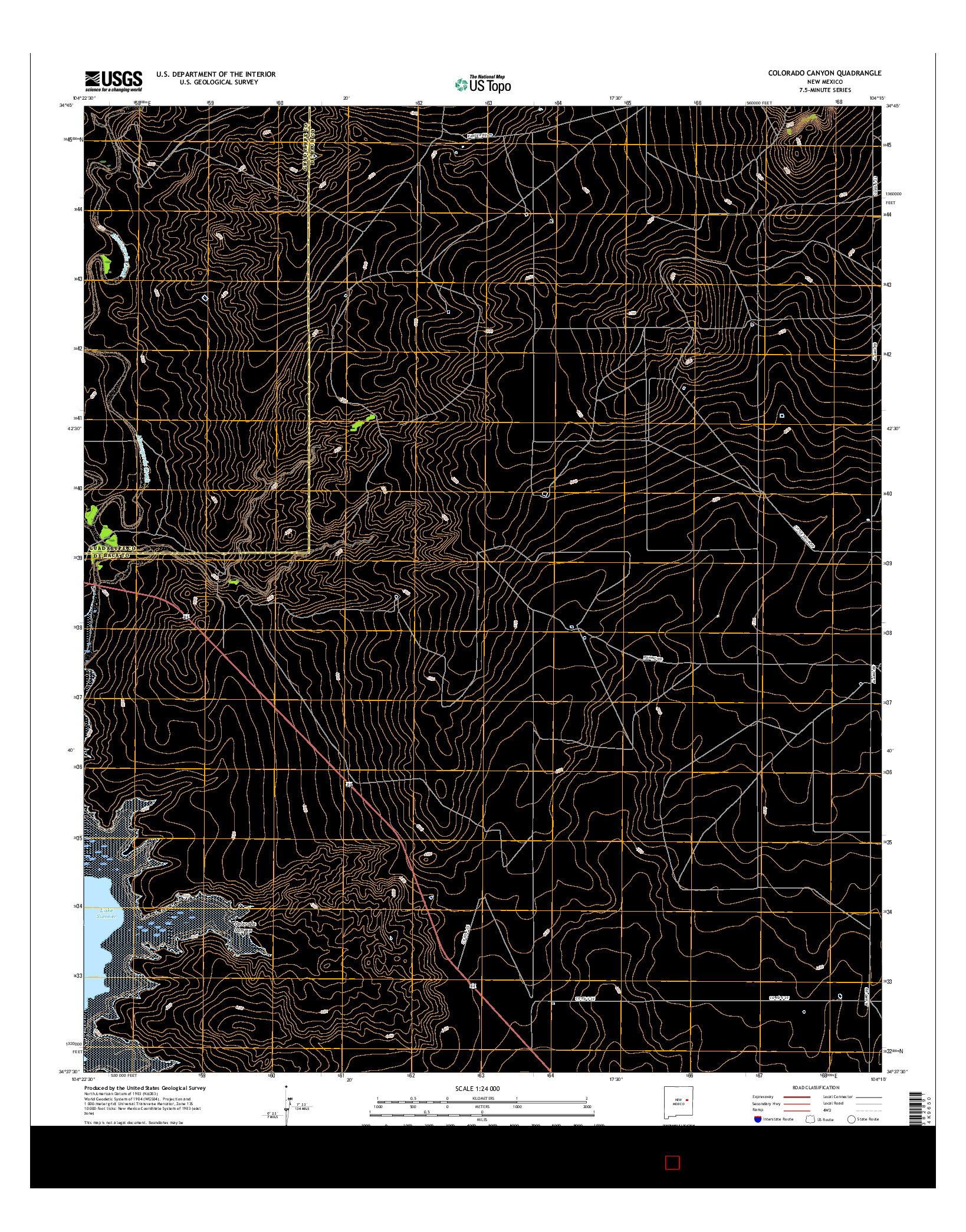 USGS US TOPO 7.5-MINUTE MAP FOR COLORADO CANYON, NM 2017