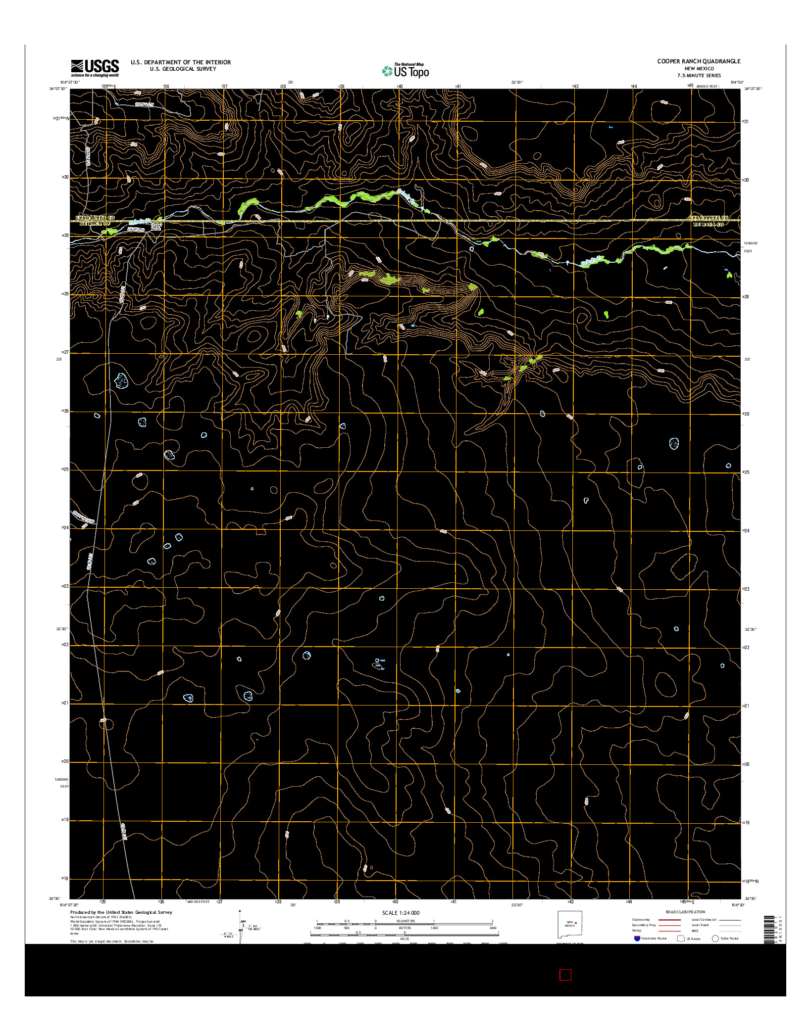 USGS US TOPO 7.5-MINUTE MAP FOR COOPER RANCH, NM 2017