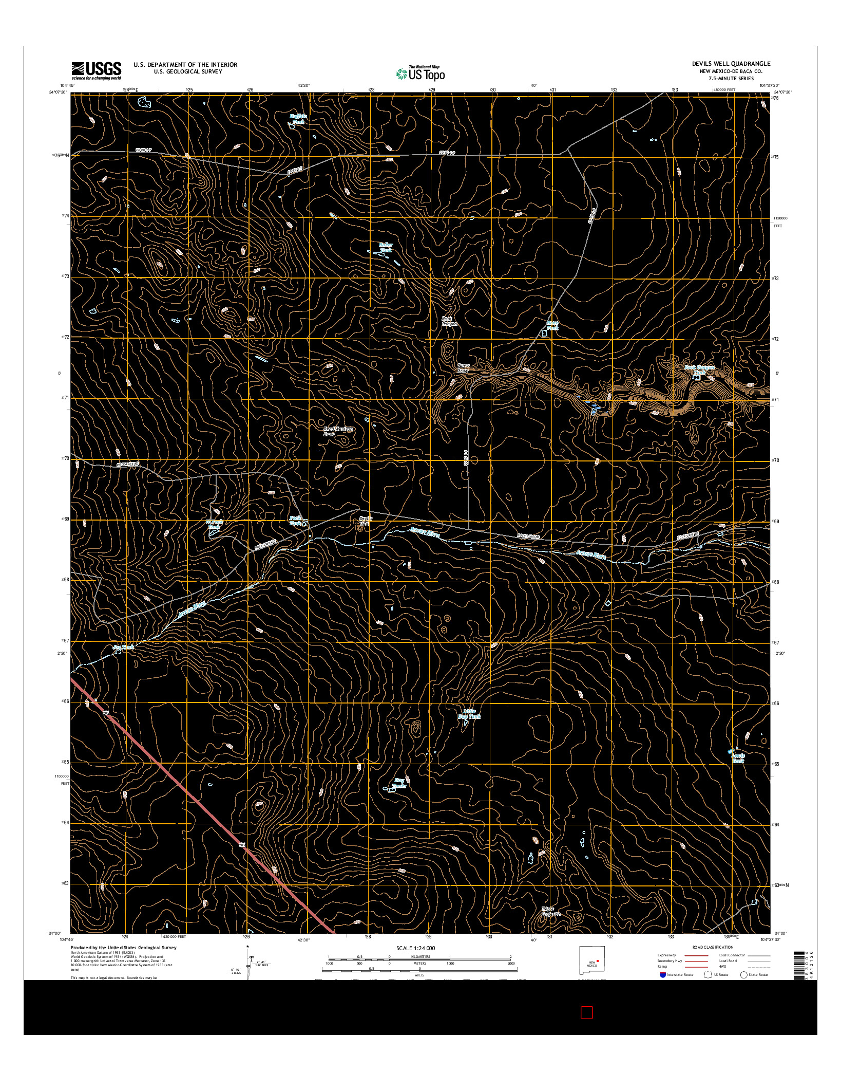 USGS US TOPO 7.5-MINUTE MAP FOR DEVILS WELL, NM 2017