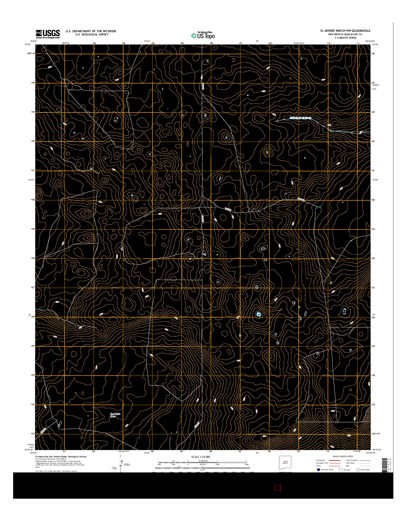 USGS US TOPO 7.5-MINUTE MAP FOR EL MORRO RANCH NW, NM 2017