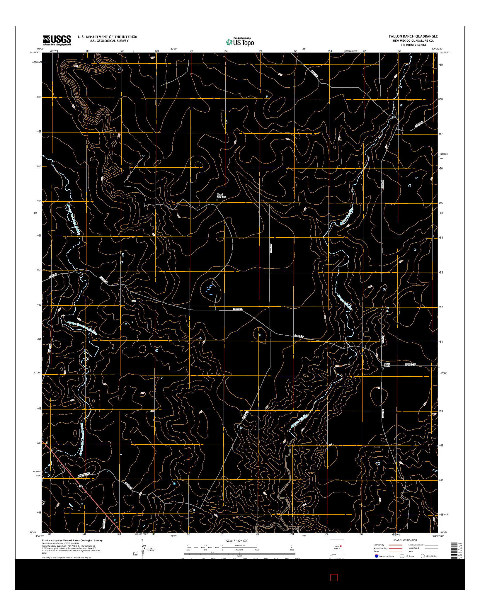 USGS US TOPO 7.5-MINUTE MAP FOR FALLON RANCH, NM 2017