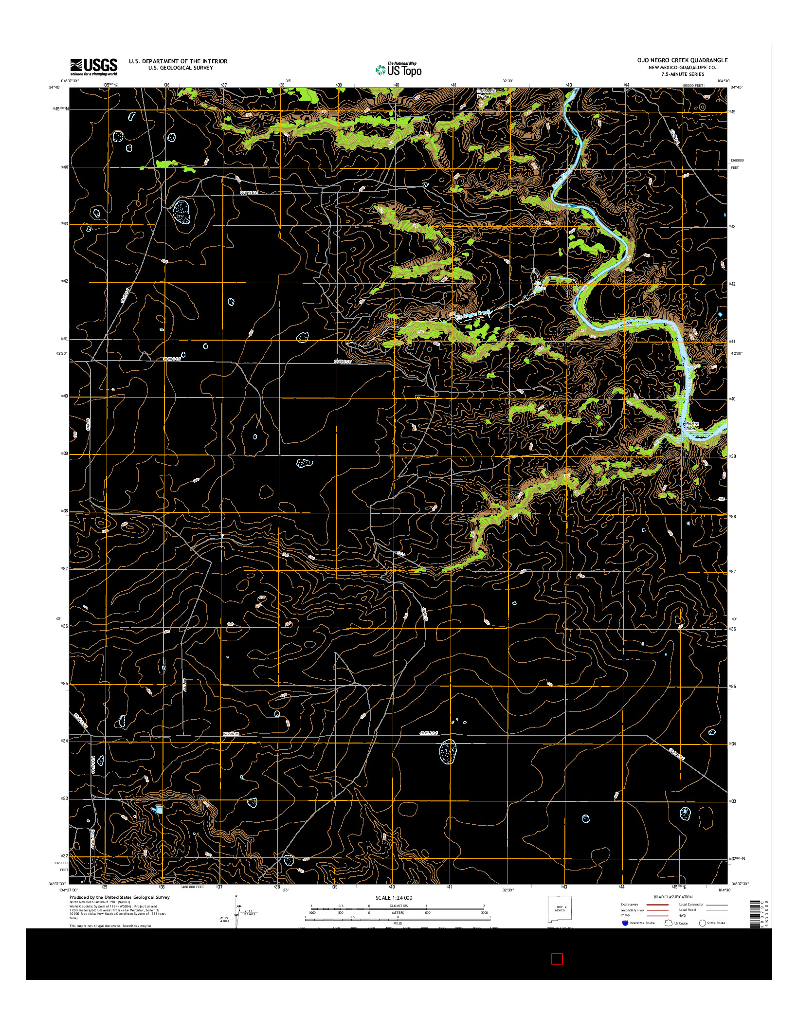 USGS US TOPO 7.5-MINUTE MAP FOR OJO NEGRO CREEK, NM 2017