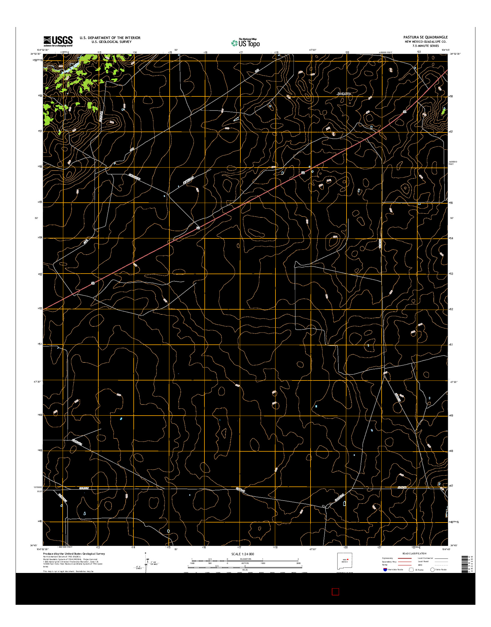 USGS US TOPO 7.5-MINUTE MAP FOR PASTURA SE, NM 2017