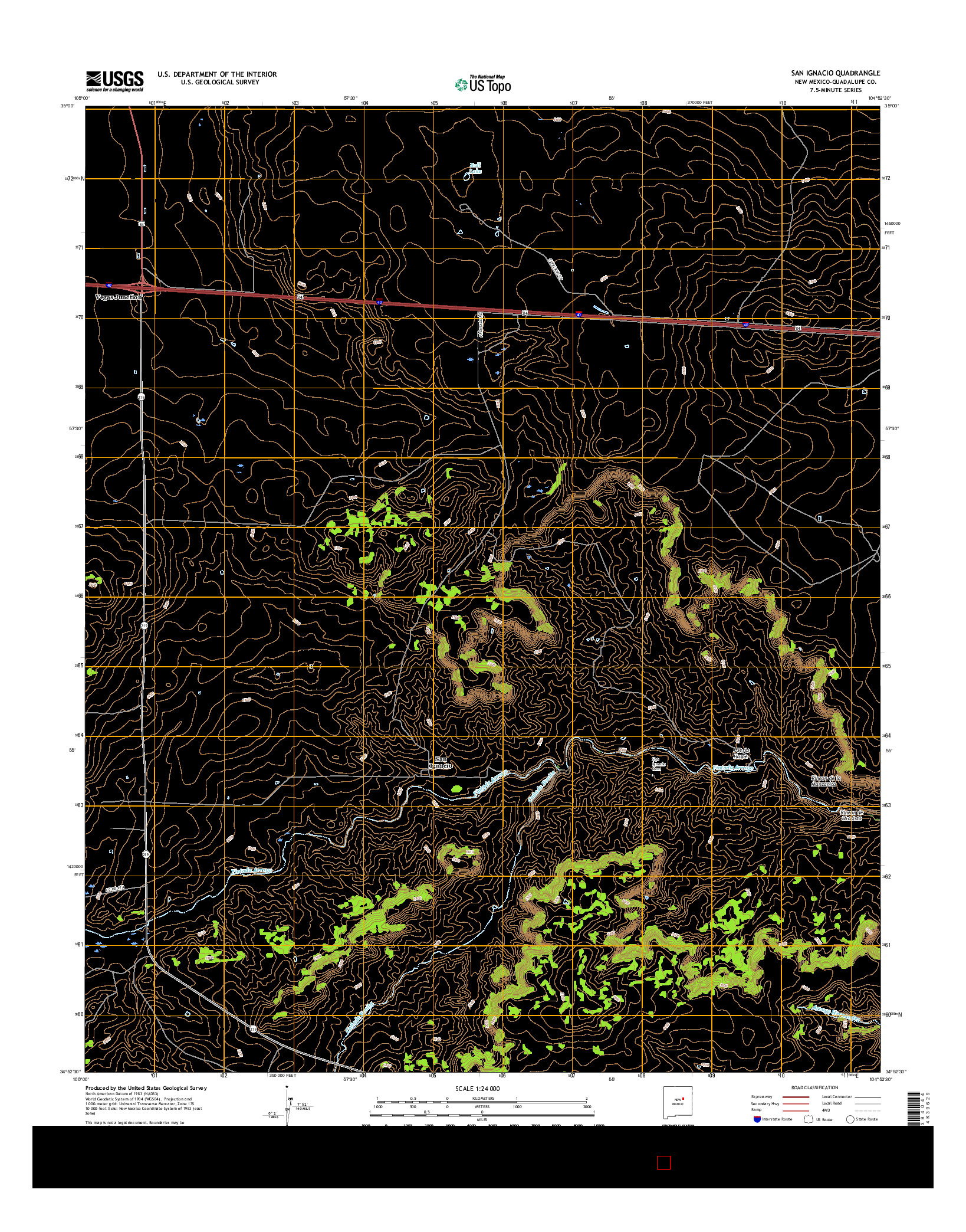 USGS US TOPO 7.5-MINUTE MAP FOR SAN IGNACIO, NM 2017