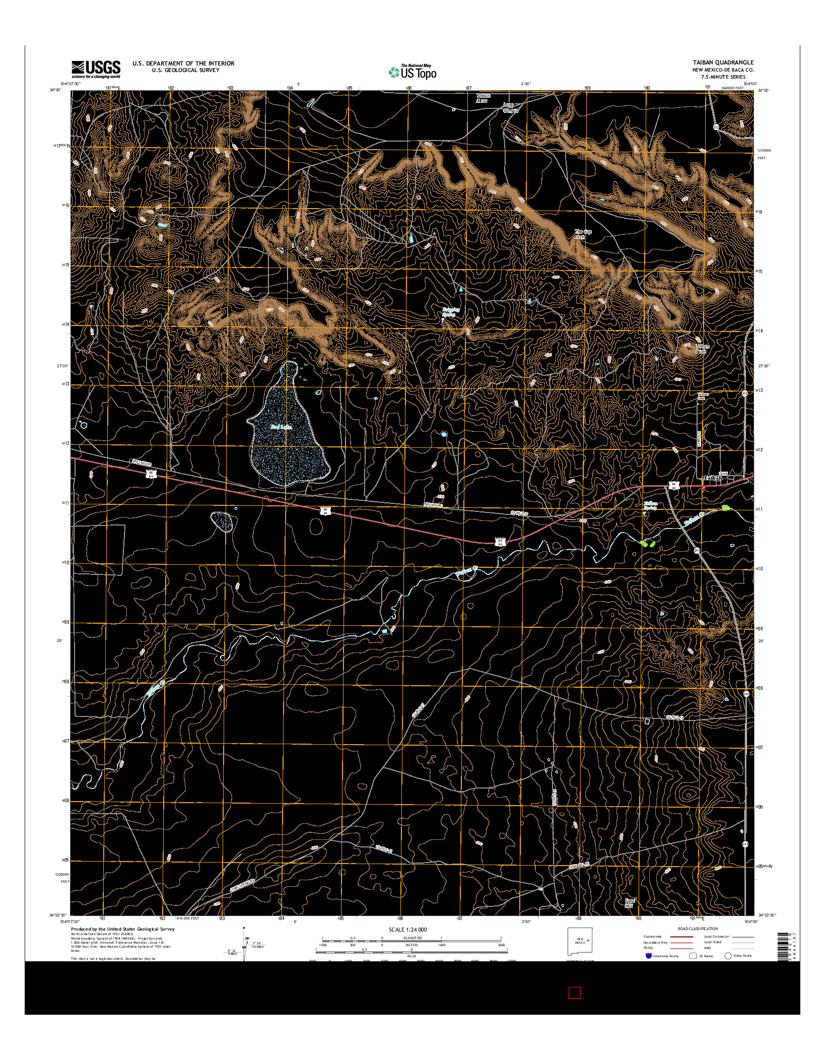 USGS US TOPO 7.5-MINUTE MAP FOR TAIBAN, NM 2017