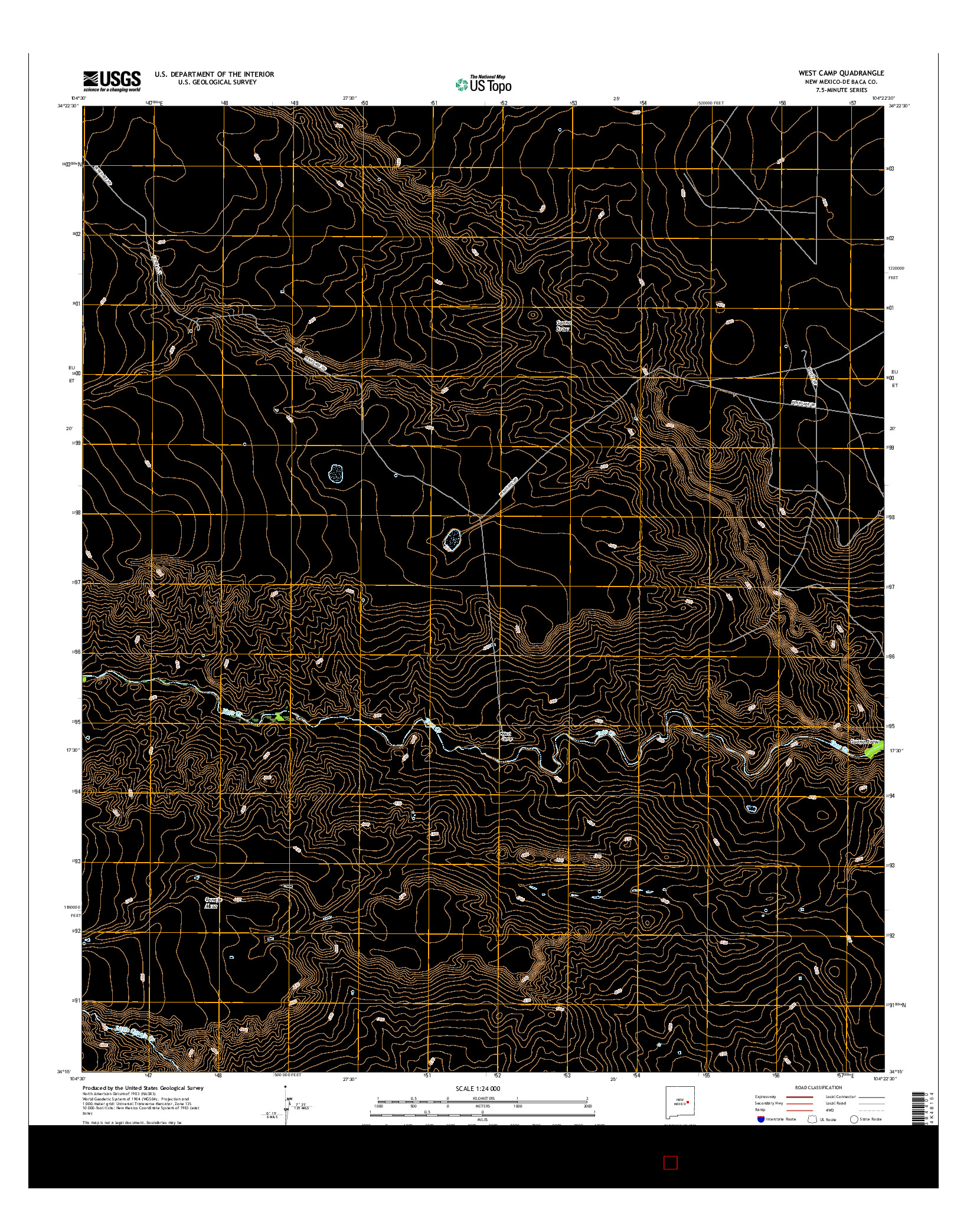 USGS US TOPO 7.5-MINUTE MAP FOR WEST CAMP, NM 2017