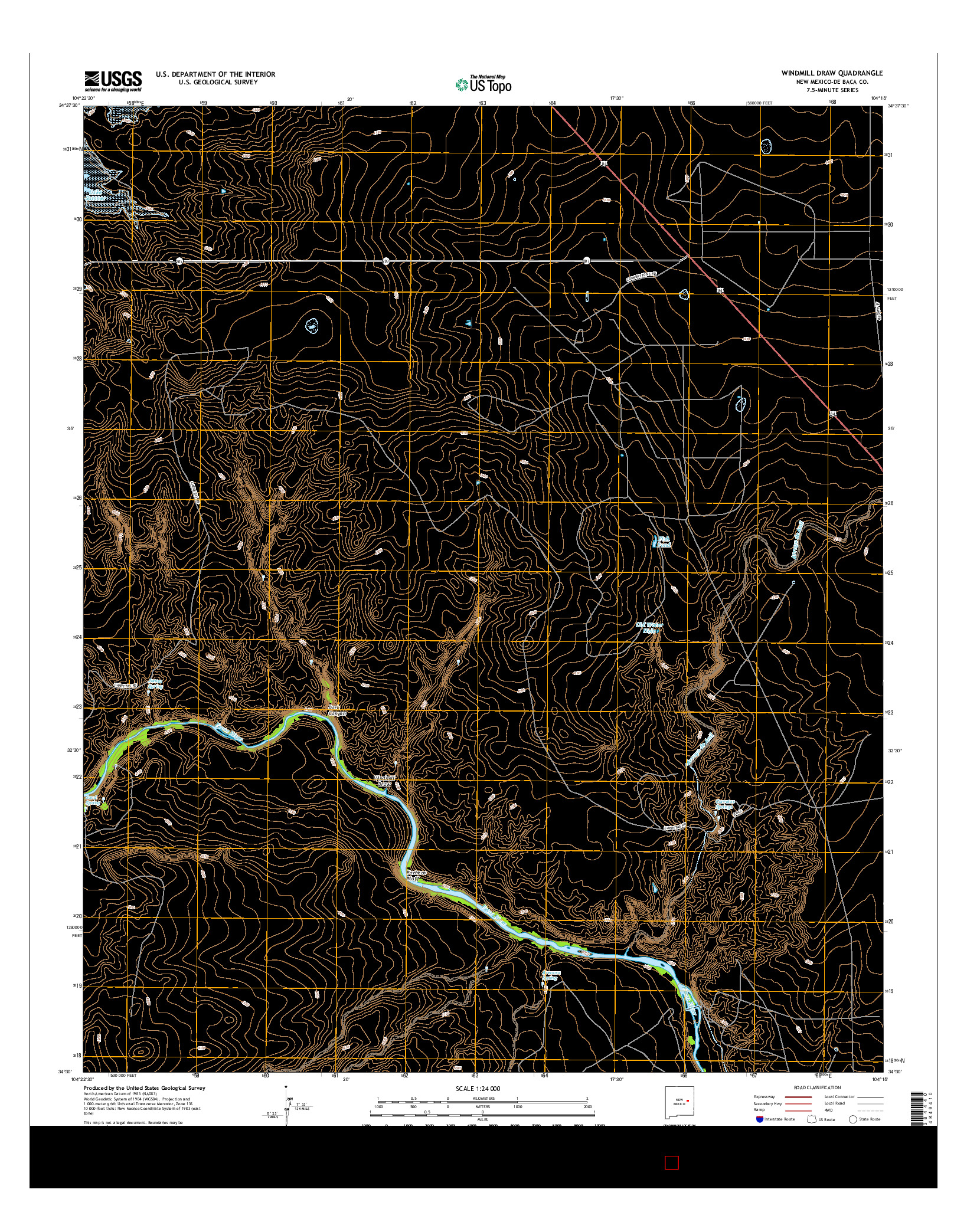 USGS US TOPO 7.5-MINUTE MAP FOR WINDMILL DRAW, NM 2017