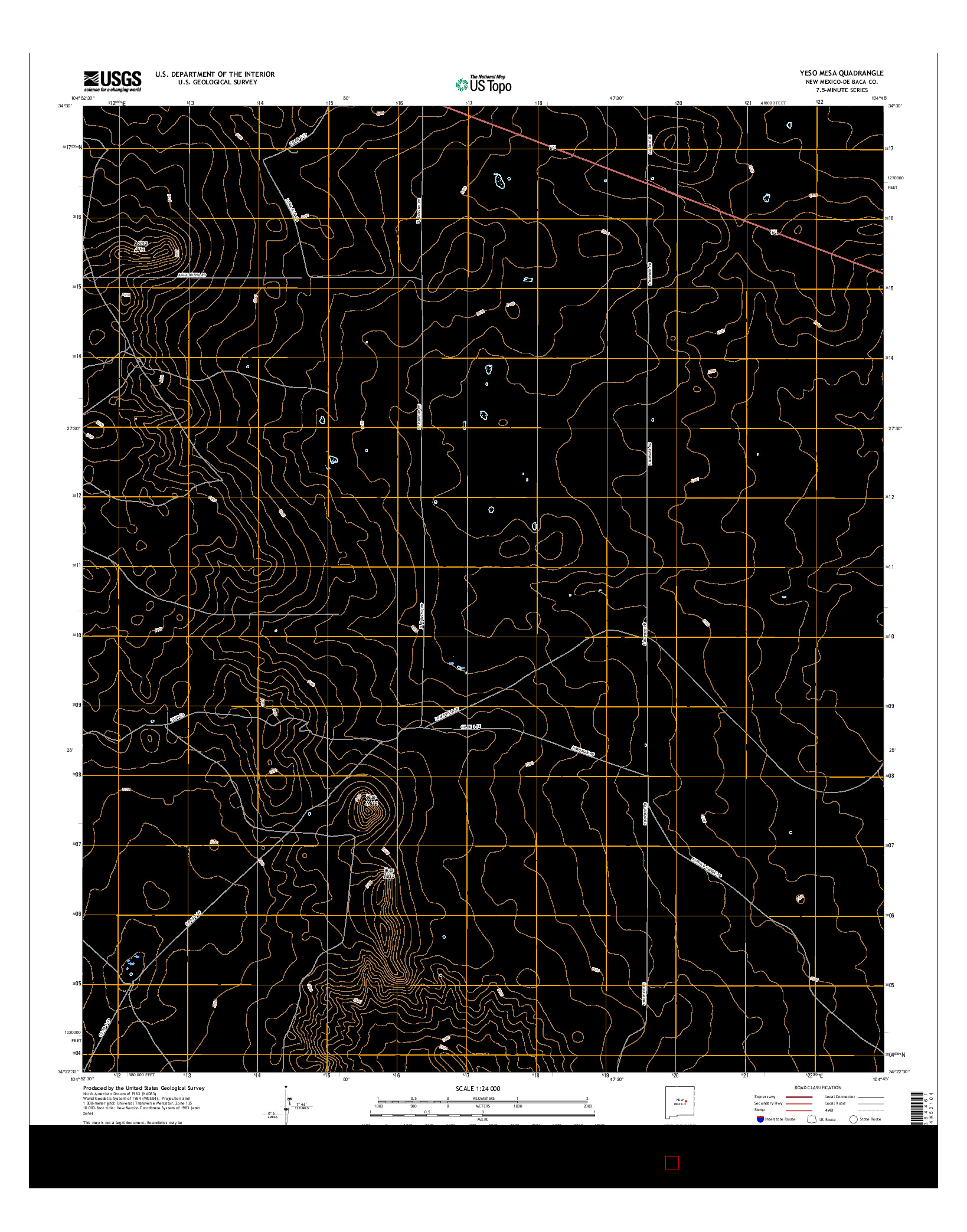 USGS US TOPO 7.5-MINUTE MAP FOR YESO MESA, NM 2017