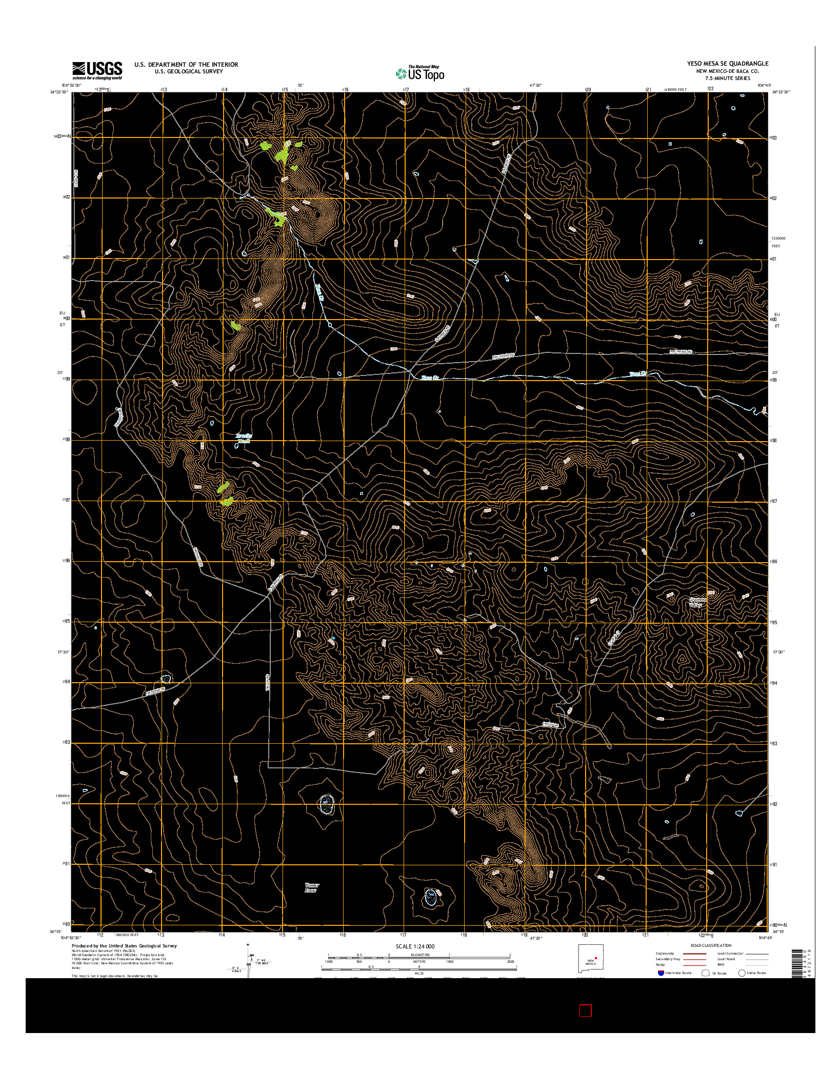 USGS US TOPO 7.5-MINUTE MAP FOR YESO MESA SE, NM 2017